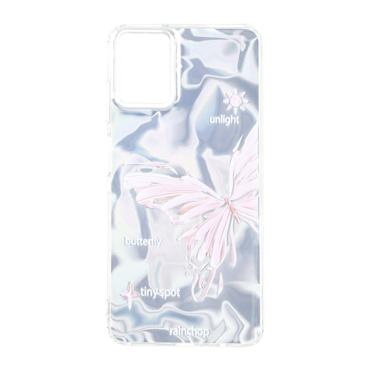 قاب طرح Silver Cloud پروانه ای دور ژله ای مناسب برای سامسونگ گلکسی A06