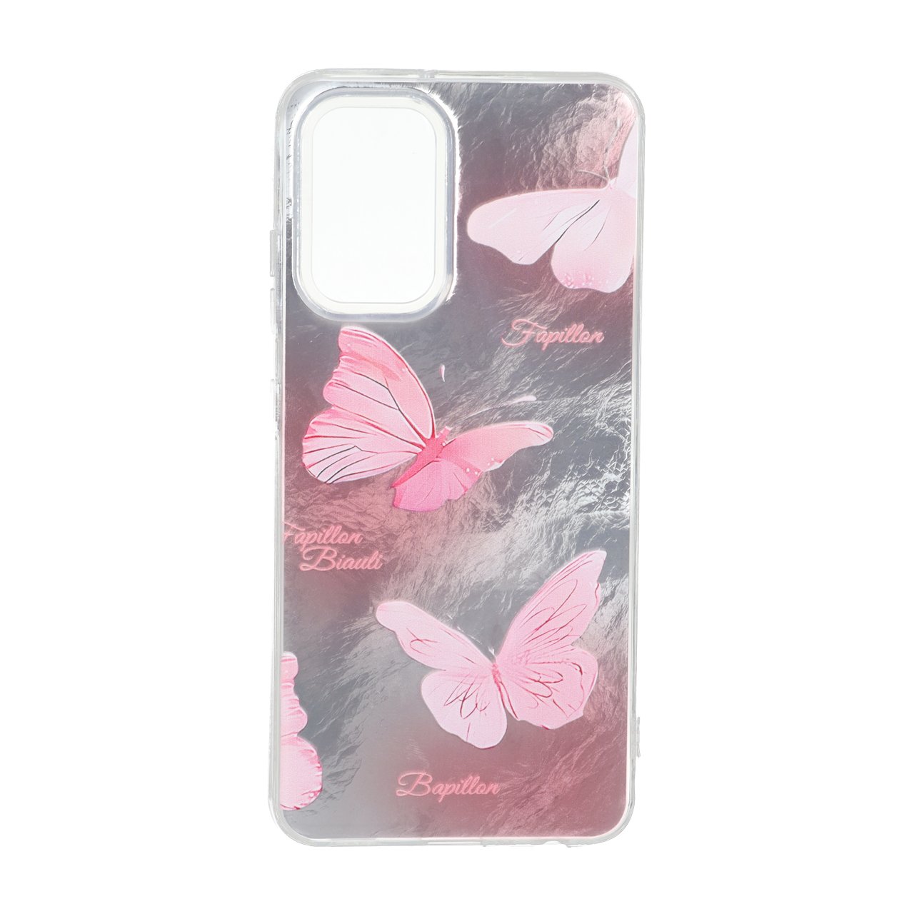 قاب طرح پروانه‌ای اطلسی دور ژله‌ای مناسب برای سامسونگ گلکسی A32 4G