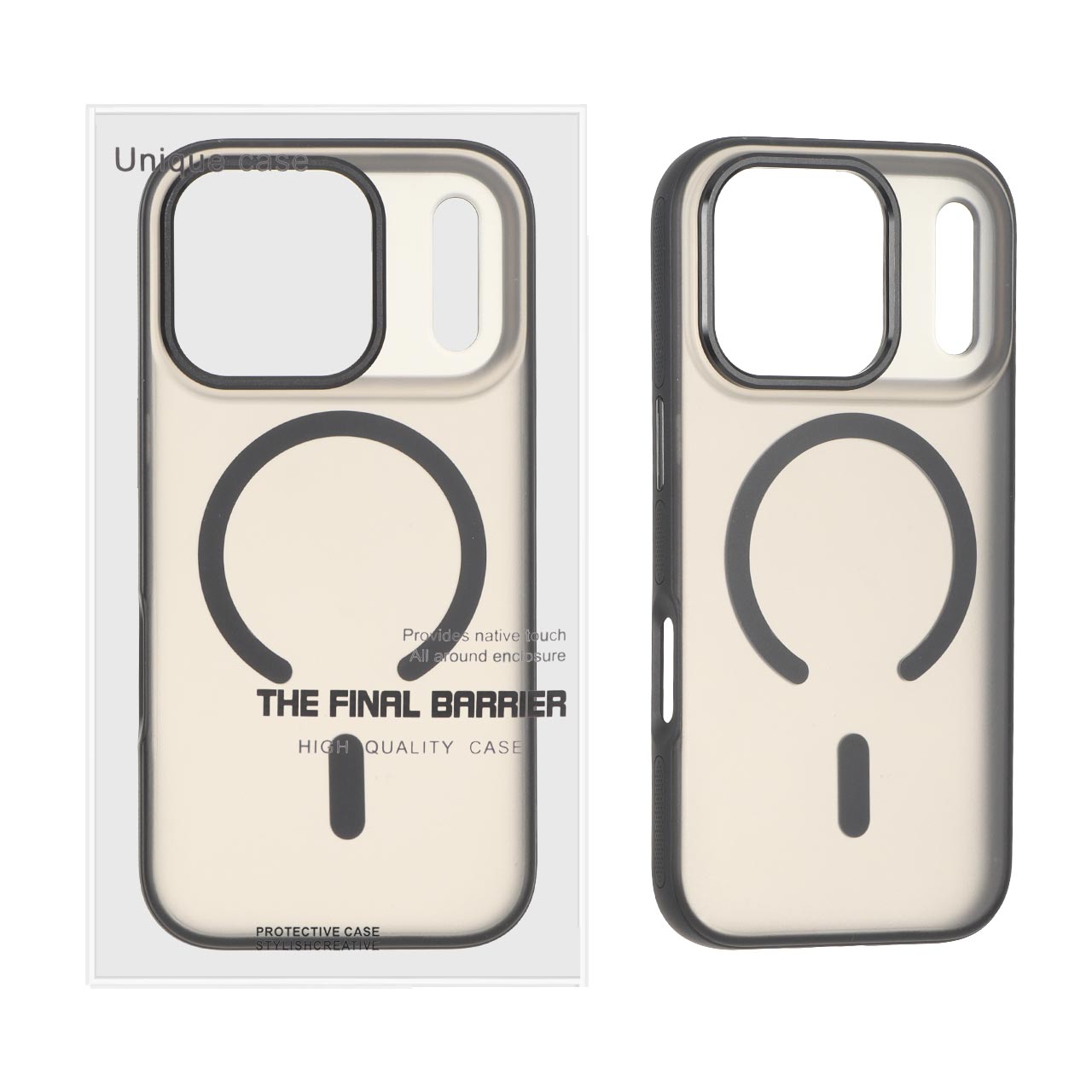 قاب اورجینال Unique Case مات MagSafe دور رنگی Soft لنز آلومینیومی Apple iPhone 17 Pro - مشکی (پک دار)