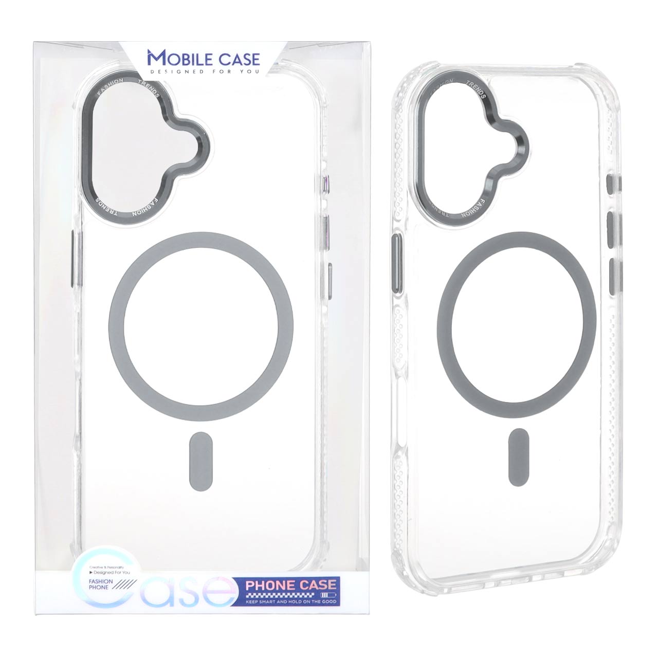 قاب MagSafe شفاف Fashion Trends پشت سخت برای Apple iPhone 17 - خاکستری