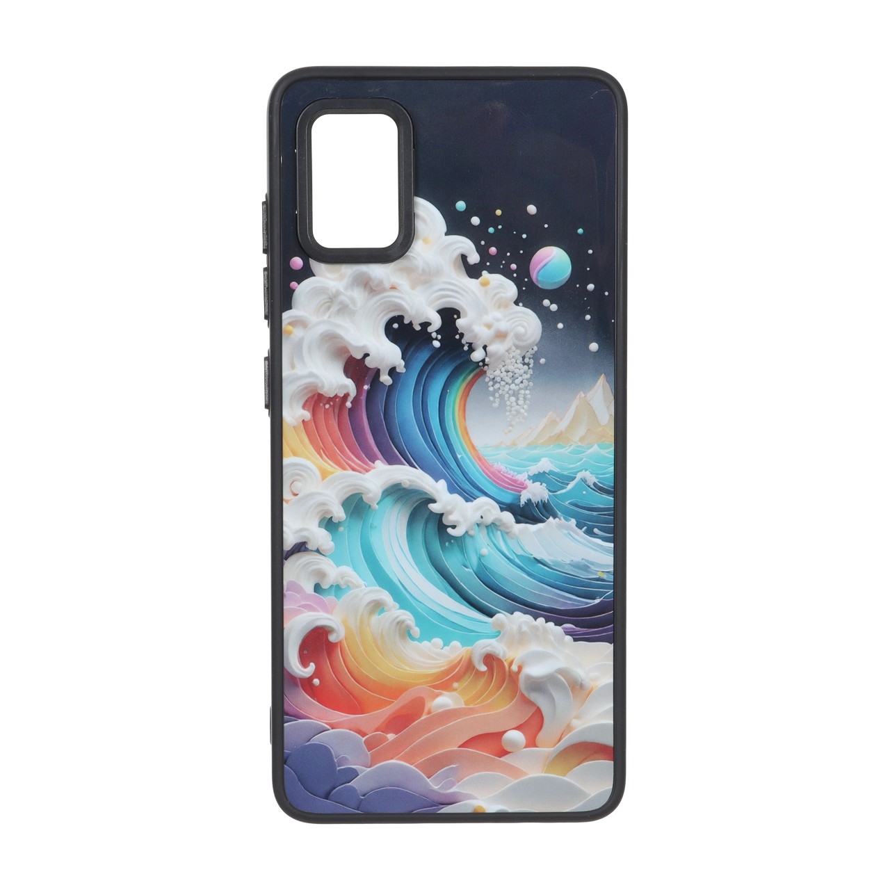 قاب بلک لنز براق طرح موج رنگی مناسب برای Samsung Galaxy A51 / M40s