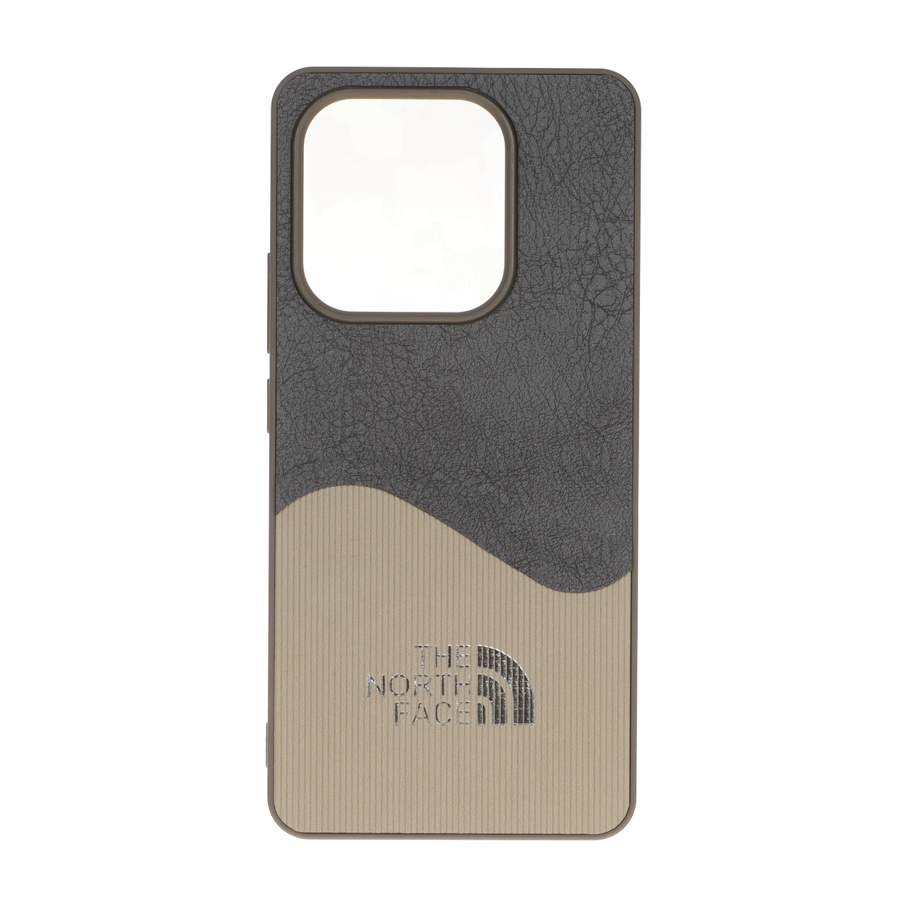 قاب طرح جیر دو تکه North Face خاکستری مناسب برای شیائومی ردمی نوت 14 4G