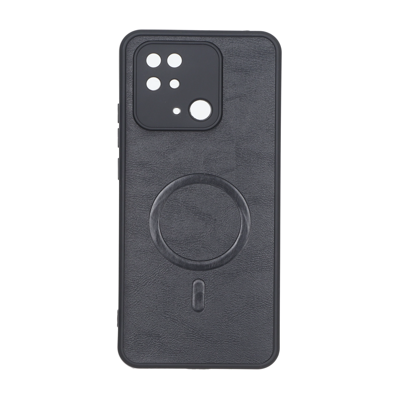 قاب چرمی طرح مگ سیف محافظ لنزدار Xiaomi Redmi 10C / Redmi 10 Power / Poco C40 - مشکی