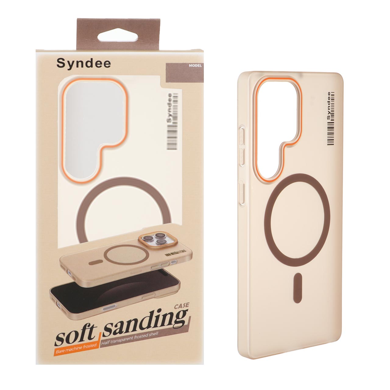 قاب اورجینال Syndee پشت مات MagSafe مدل Samsung Galaxy S25 Ultra - قهوه ای (پک دار )