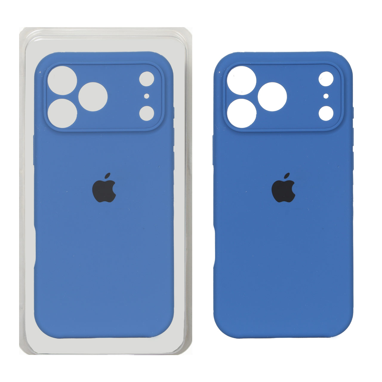 قاب سیلیکونی پاک کنی محافظ لنزدار اورجینال Apple iPhone 17 Pro Max - آبی