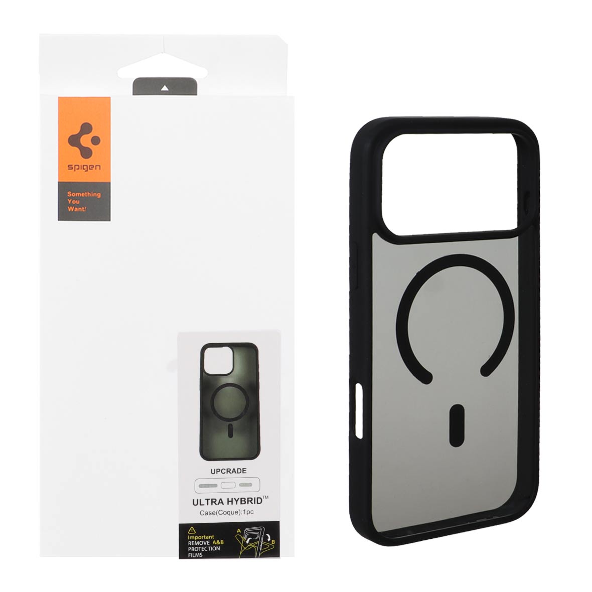 قاب اورجینال Magsafe Spigen Ultra Hybrid با توری فلزی اسپیکر برای Apple iPhone 17 Pro Max - مشکی