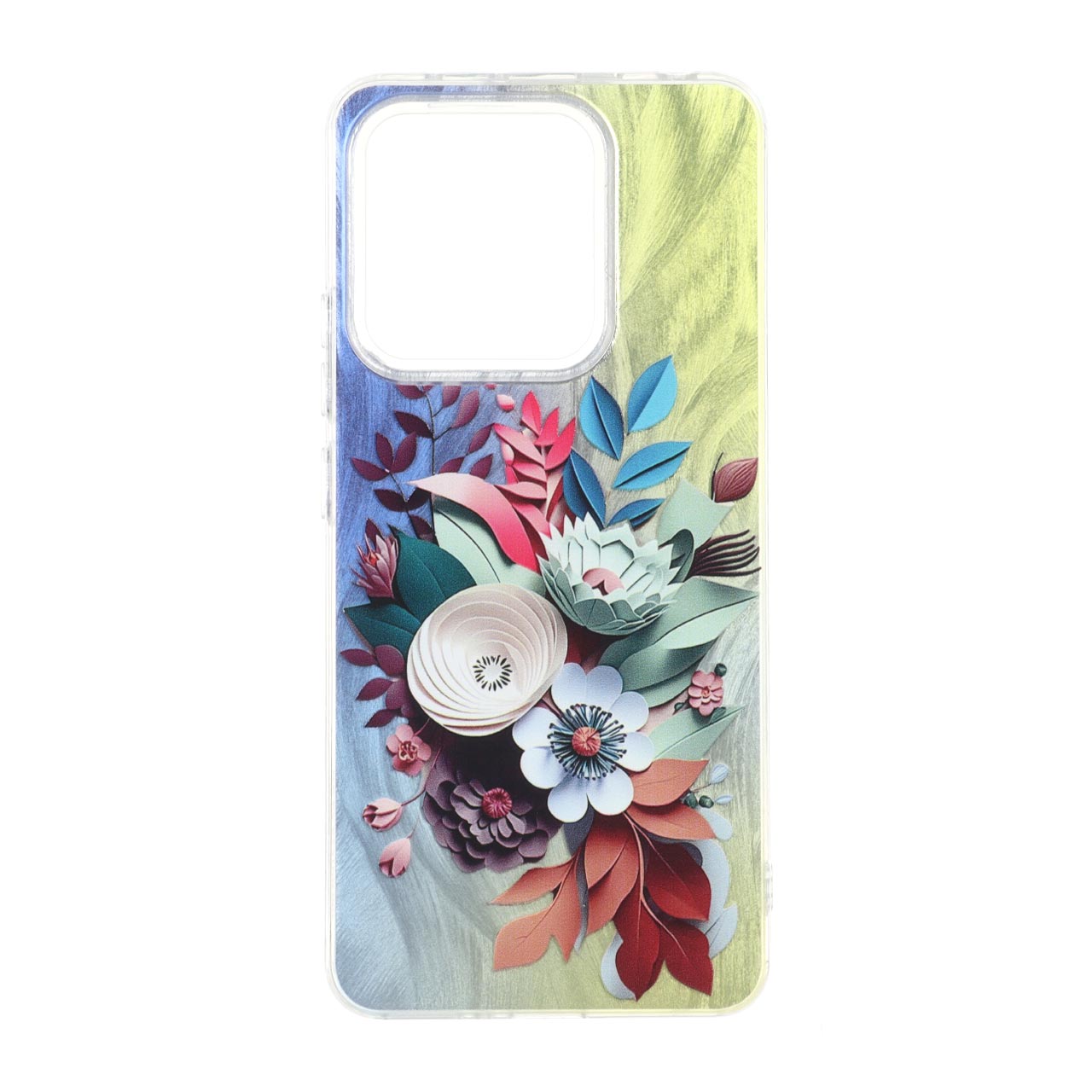 قاب طرح Flower اطلسی با دور شفاف مناسب برای شیائومی ردمی نوت 13 4G