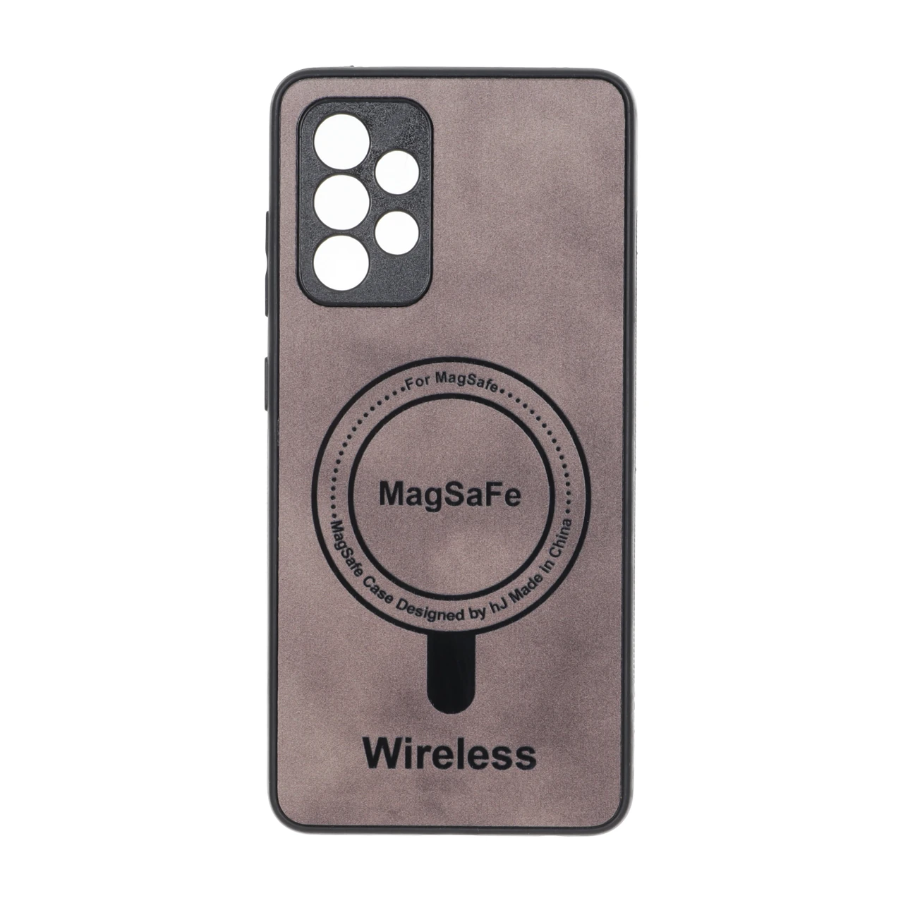 قاب Wireless طرح مگ سیف محافظ لنز برجسته قهوه‌ای مناسب برای سامسونگ گلکسی A52 / A52s