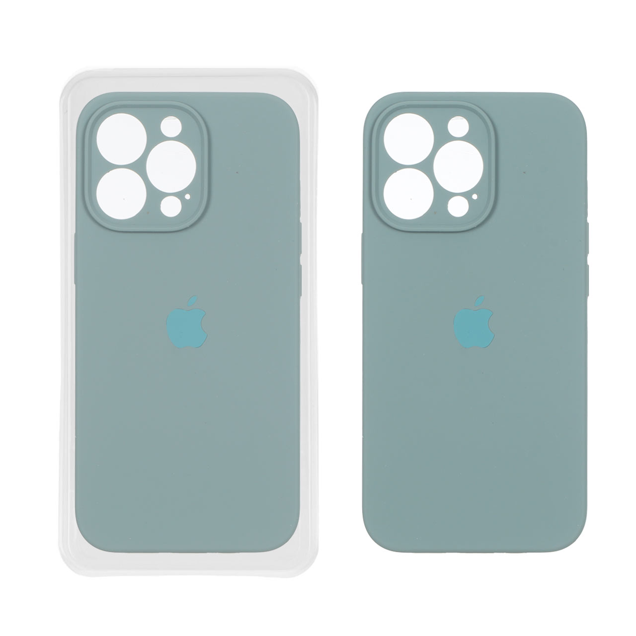 قاب سیلیکونی پاک کنی اورجینال ++A مدل Apple iPhone 13 Pro - سبز دریایی (پک دار)