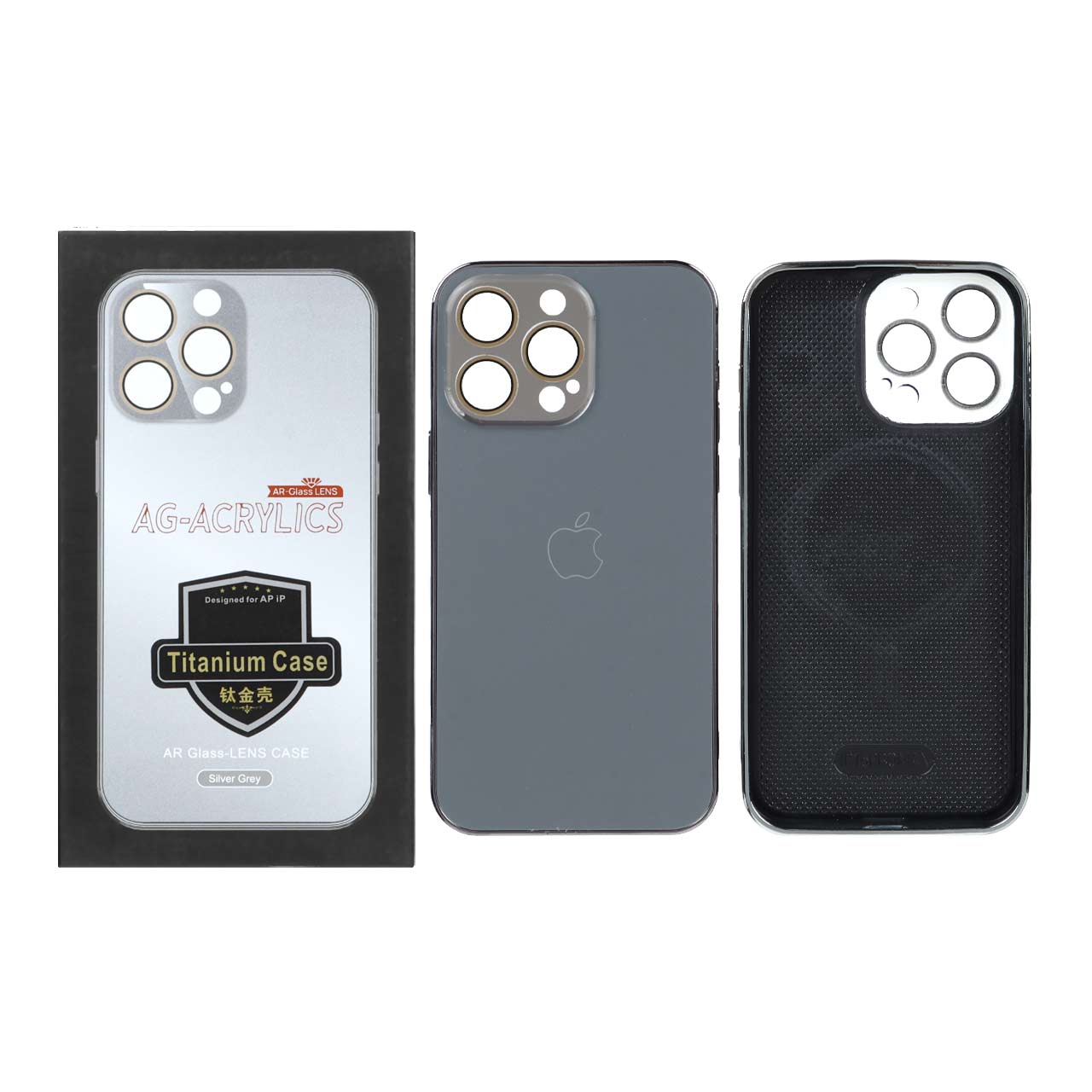 قاب AG ACRYLICS محافظ لنز گلس Magsafe مدل Apple iPhone 14 Pro Max - خاکستری (پک دار)