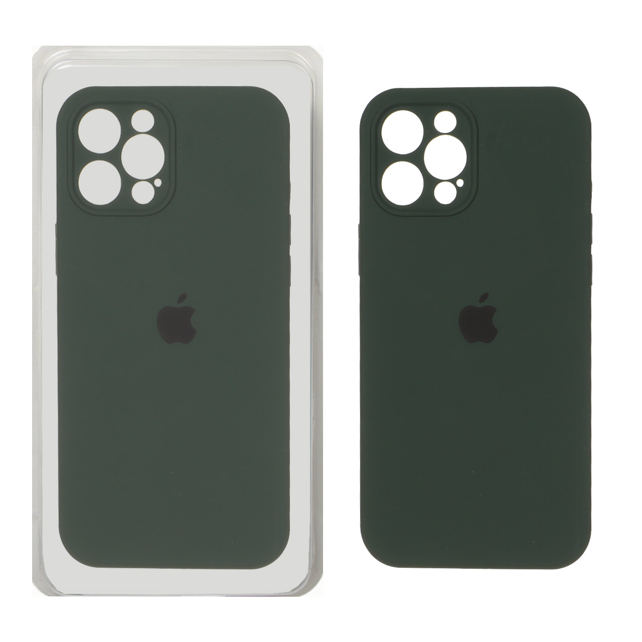 قاب سیلیکونی پاک کنی اورجینال ++A مدل Apple iPhone 12 Pro Max - سبز تیره (پک دار)