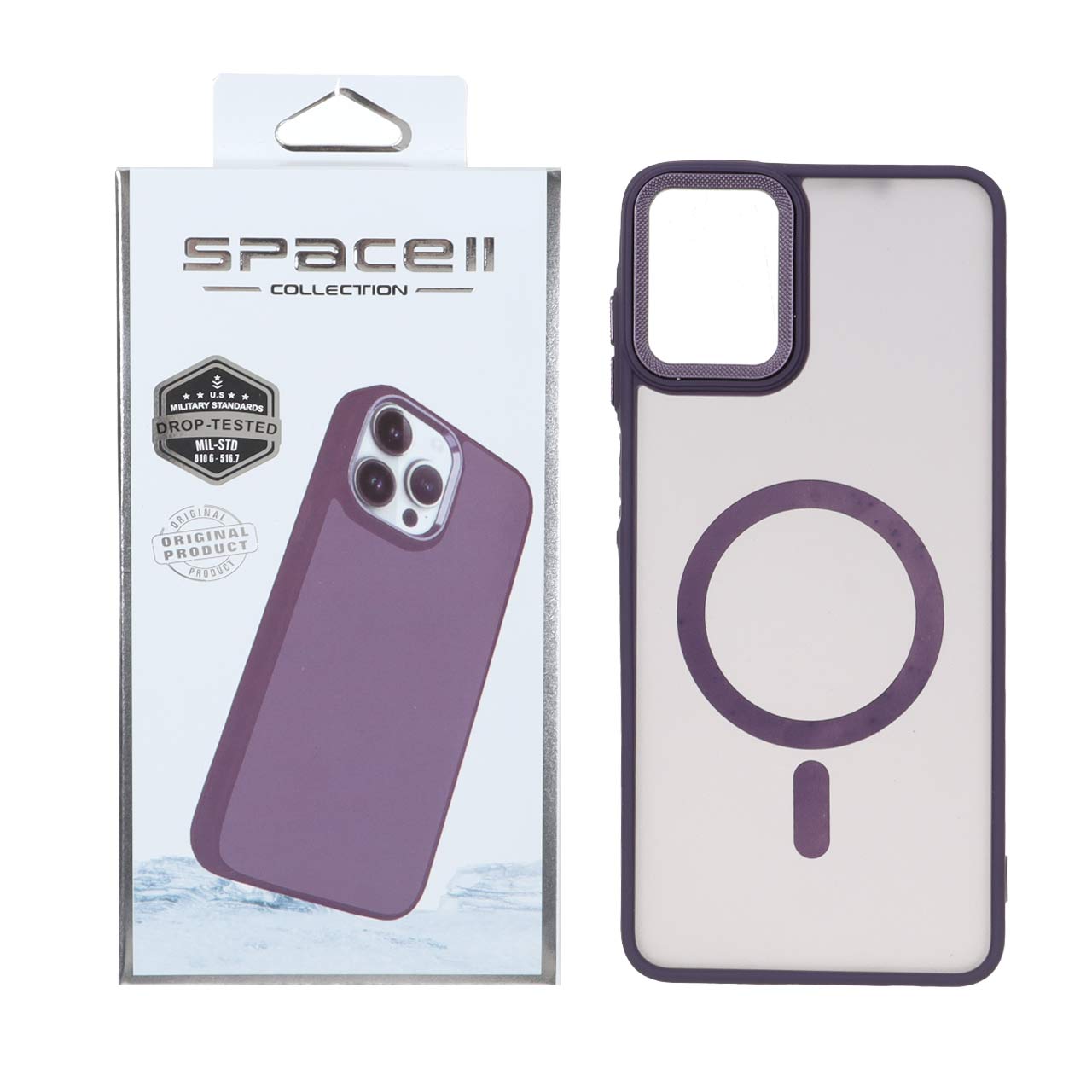 قاب Space مات لنز کربن طرح مگ سیف بنفش مناسب برای سامسونگ گلکسی A07
