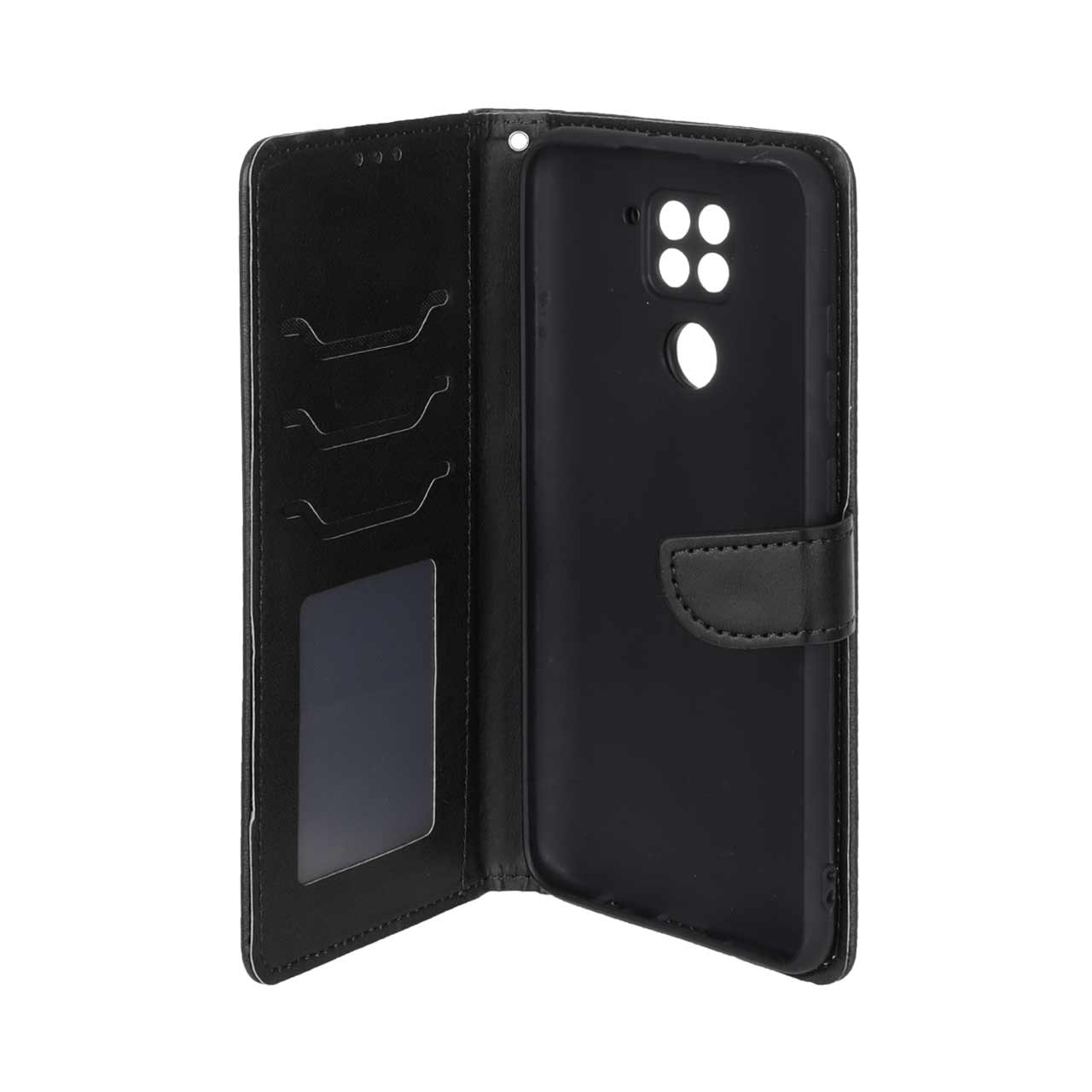 کیف چرمی موبایل مگنتی محافظ لنزدار Xiaomi Redmi Note 9 / Redmi 10X 5G / Redmi 10X Pro 5G - مشکی
