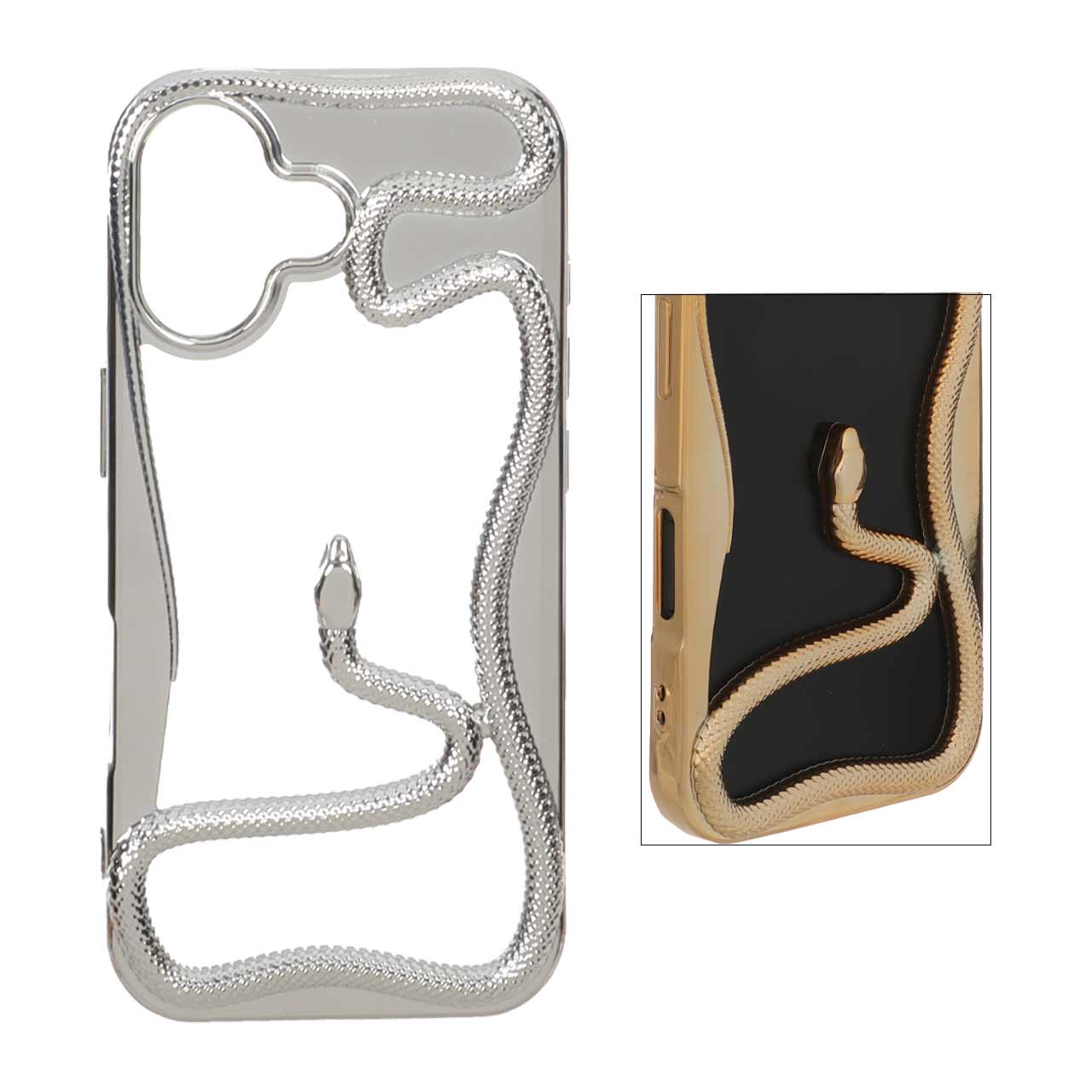 قاب الکتروپلیتینگ Snake مدل Apple iPhone 17 - نقره ای