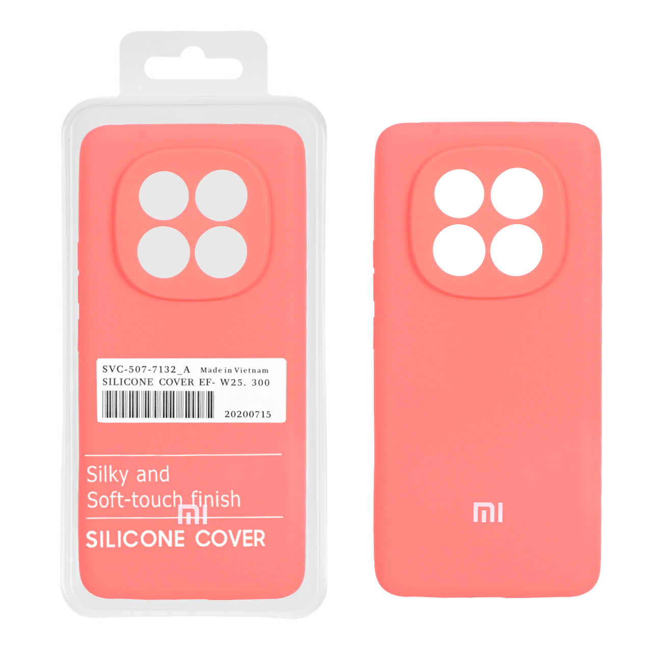قاب سیلیکونی پاک کنی اورجینال درجه یک Xiaomi Redmi Note 14 Pro 5G / Redmi Note 14 Pro Plus 5G / Poco X7 5G - مرجانی (پک دار)