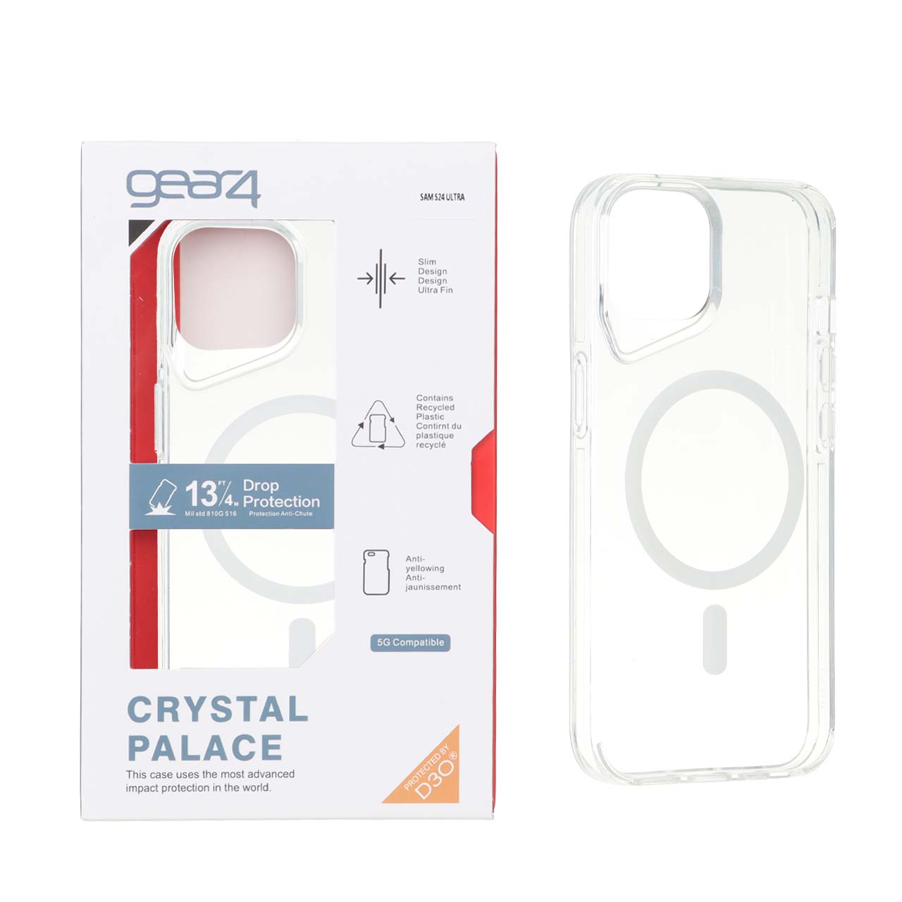 قاب اورجینال Gear4 Crystal Palace شفاف مگ‌سیف مناسب برای آیفون ۱۵، آیفون ۱۴ و آیفون ۱۳