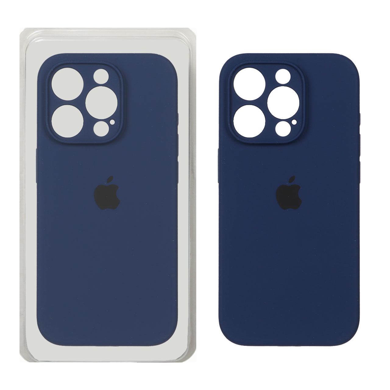 قاب سیلیکونی پاک کنی اورجینال ++A مدل Apple iPhone 15 Pro - سرمه ای (پک دار)