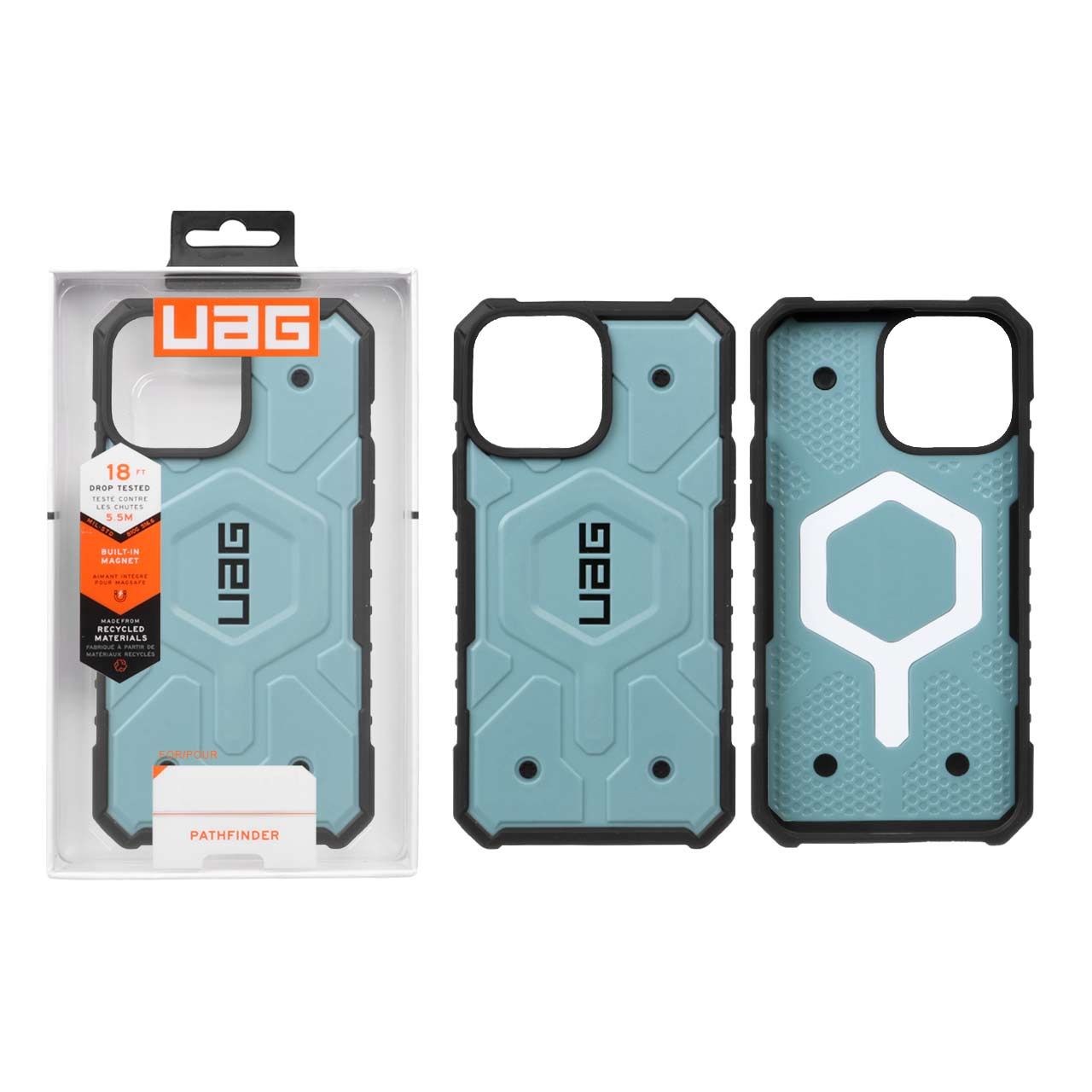 قاب UAG مدل Pathfinder ضد ضربه با مگ سیف مناسب برای آیفون 13 پرو مکس آبی