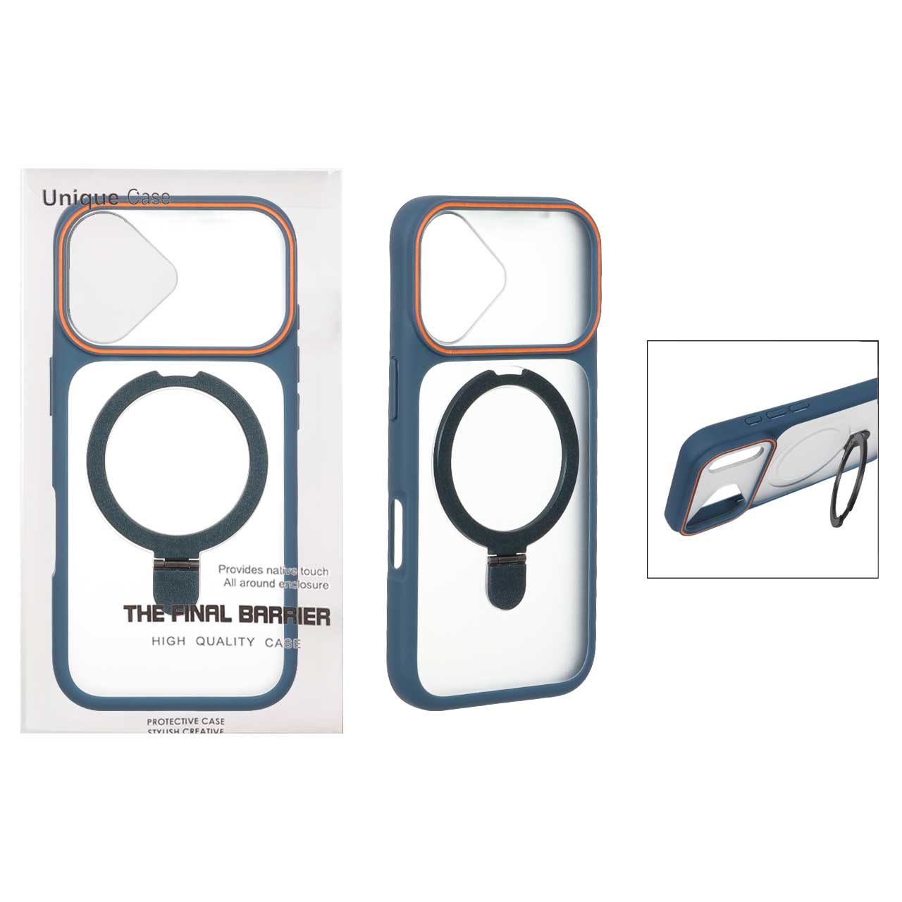 قاب اورجینال Unique Case مات لوپ استند شو مدل Apple iPhone 17 - سرمه ای