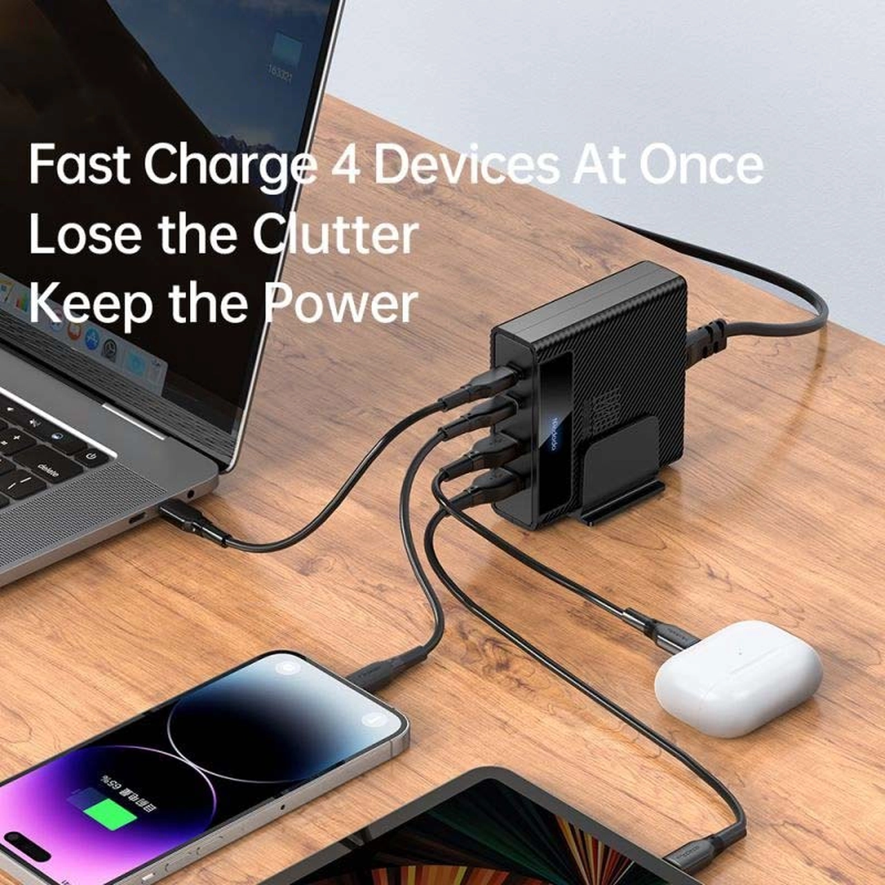 شارژر رومیزی PD و فست چهار پورت Mcdodo مدل CH-180 100W مشکی با گارانتی متین