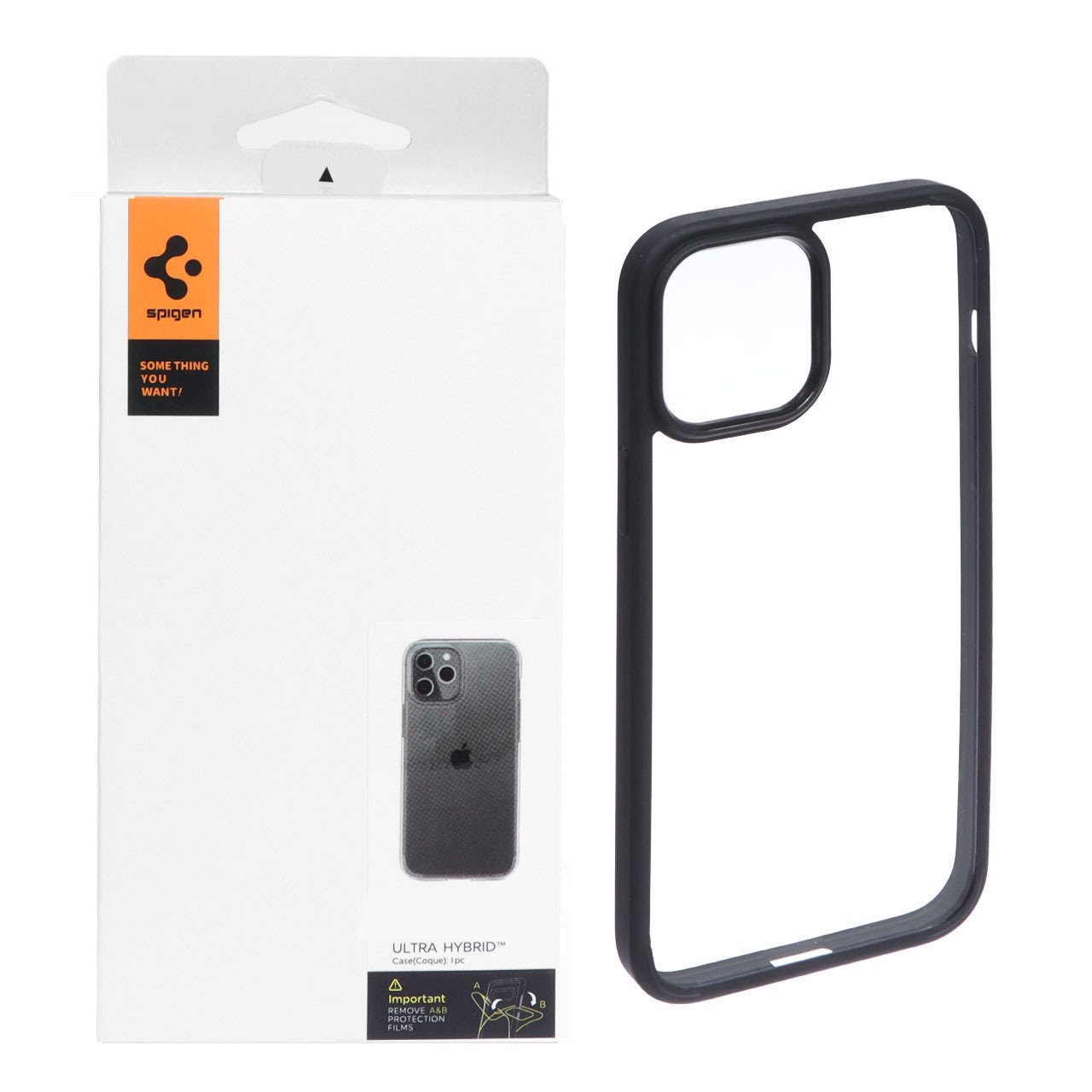 قاب Spigen Ultra Hybrid شفاف مشکی مناسب برای آیفون 12 پرو مکس