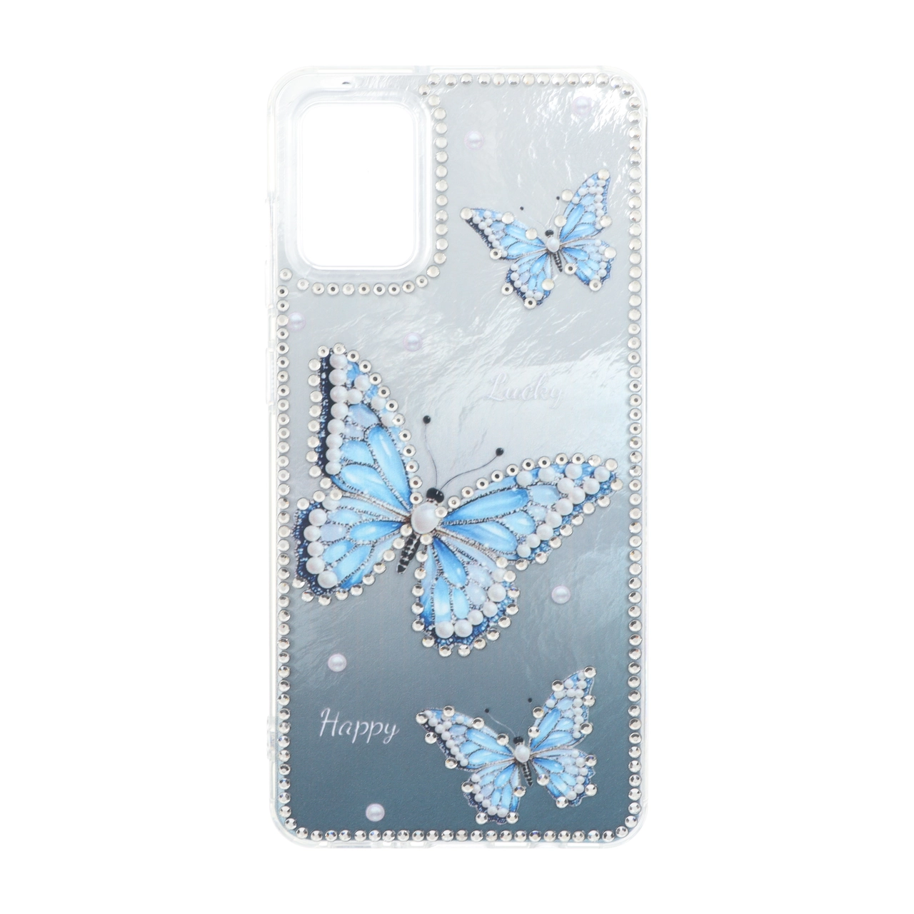قاب اطلسی Butter Fly نگین دار Samsung Galaxy A31 - آبی