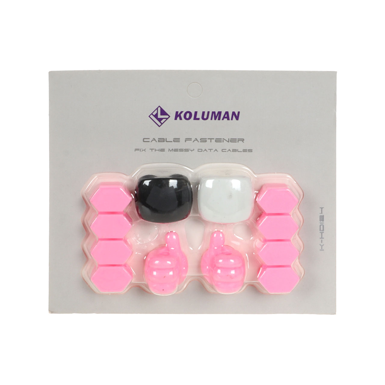 نگه دارنده و سازمان دهنده کابل Koluman مدل K-HD124 صورتی (ست 12 عددی)