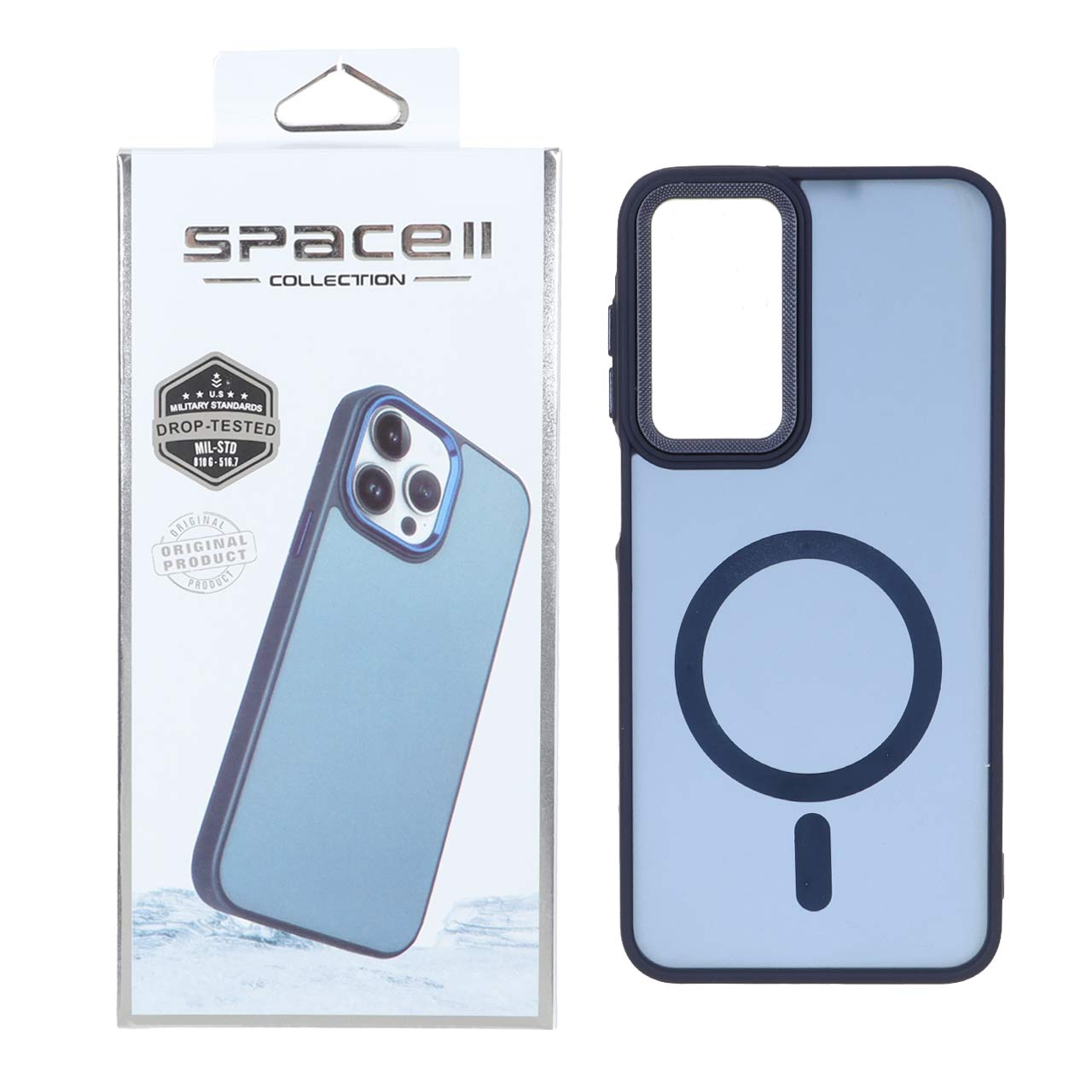 قاب طرح Space مات لنز کربن مگ سیف مناسب برای سامسونگ گلکسی A17 و A26 سرمه‌ای