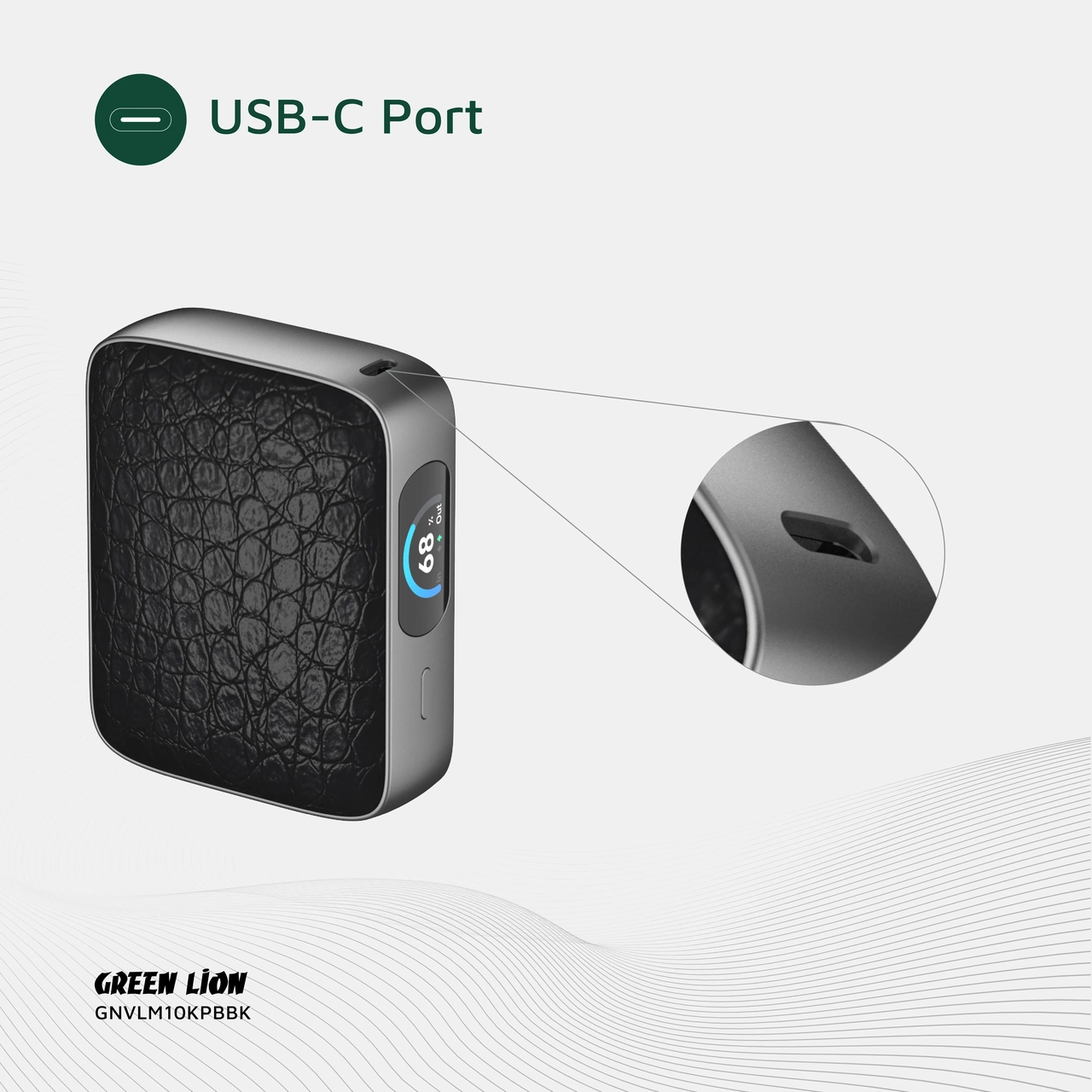 پاوربانک فست شارژ 45 وات Green Lion مدل GNVLM10KPBBK ظرفیت 10000mAh - مشکی