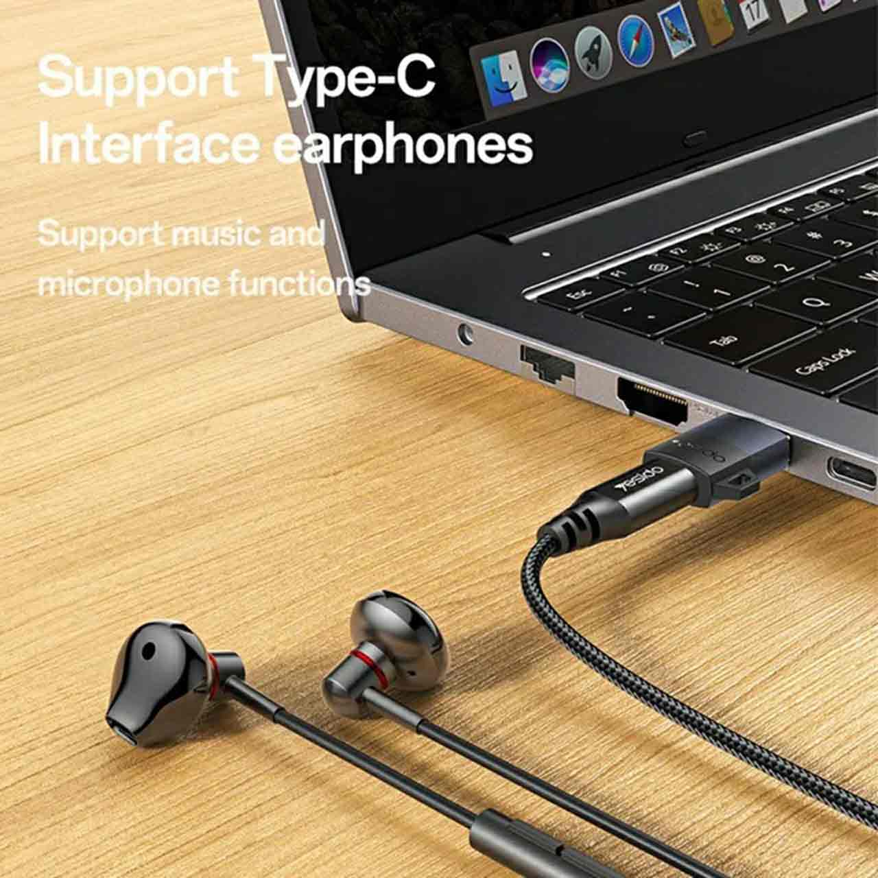 تبدیل USB به Type-C یسیدو مدل GS34 با توان 18 وات رنگ مشکی