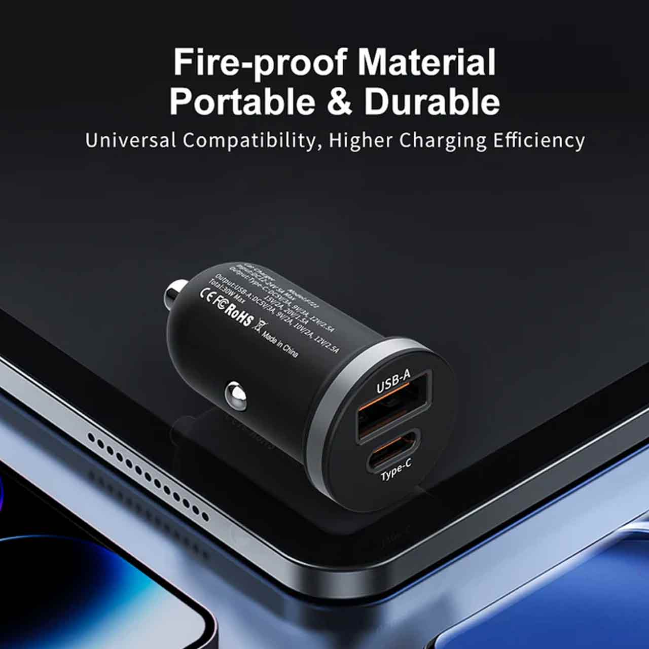 شارژر فندکی فست دو پورت ProOne مدل PCG28 30W