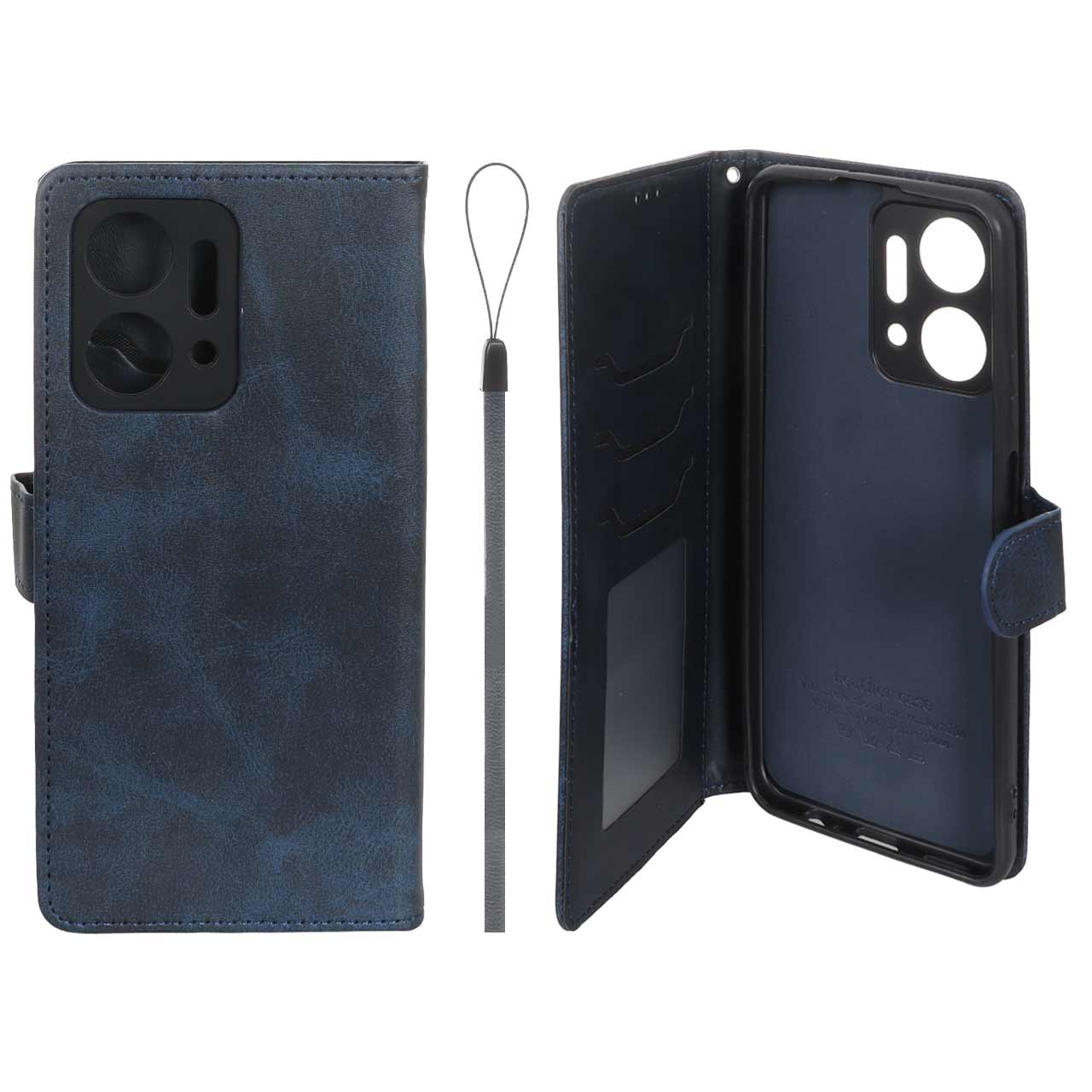 کیف موبایل مگنتی داخل خز MNC Plus مناسب برای Honor X7a سرمه ای