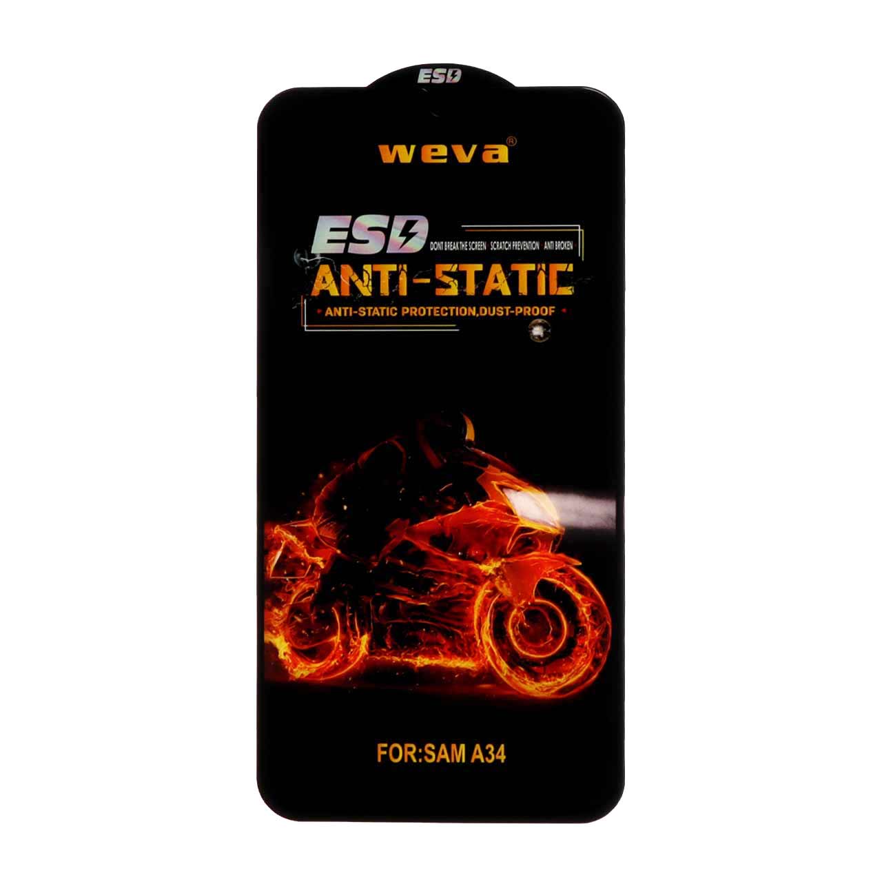 محافظ صفحه نمایش شیشه ای فول کاور ESD Anti Static Weva مناسب برای سامسونگ A34