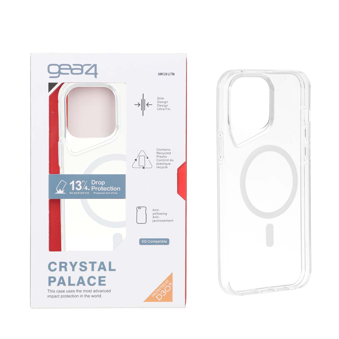 قاب Gear4 Crystal Palace شفاف مگ سیف مناسب برای آیفون 13 پرو مکس