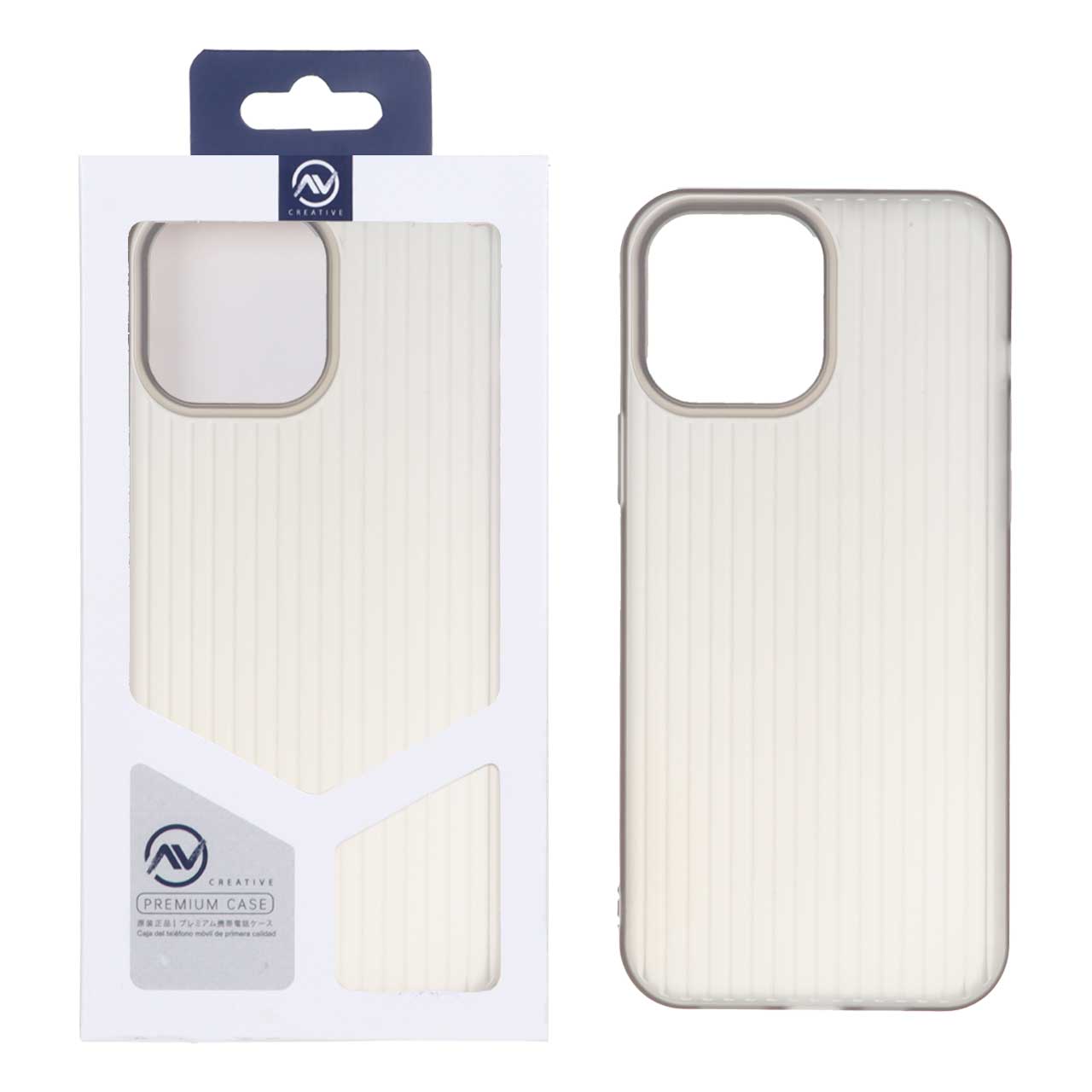 قاب Line Case ژله‌ای طرح خط‌دار مناسب برای آیفون 13 پرو مکس خاکستری