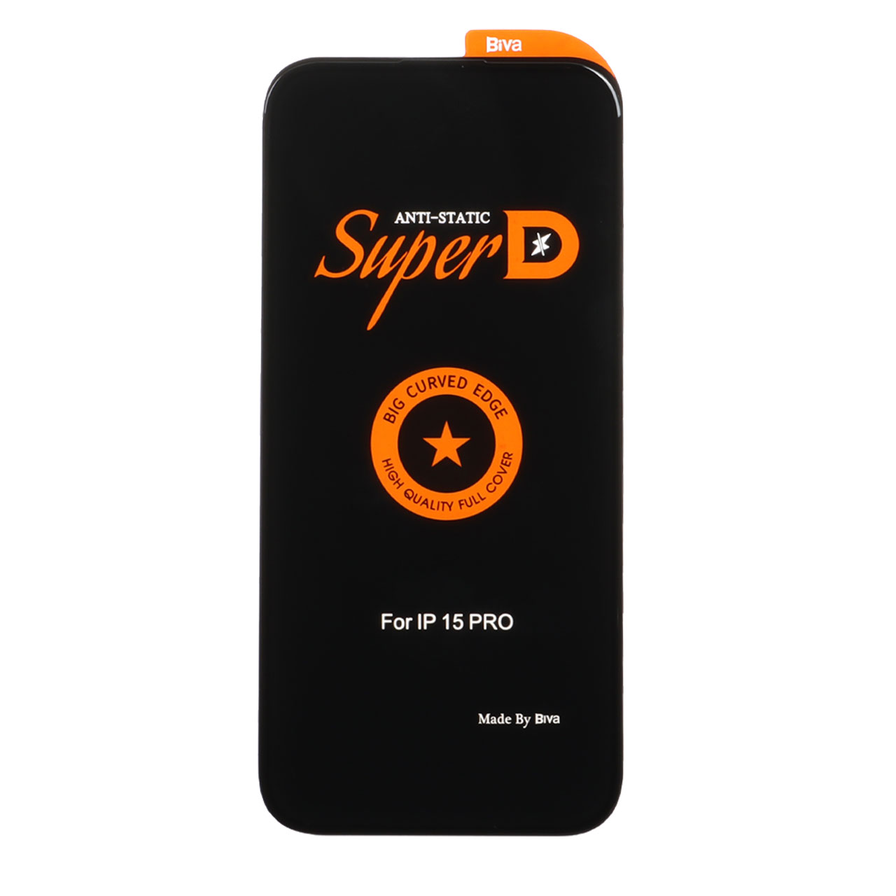 محافظ صفحه نمایش شیشه‌ای Biva مدل Super D Full Cover مناسب برای آیفون 15 پرو