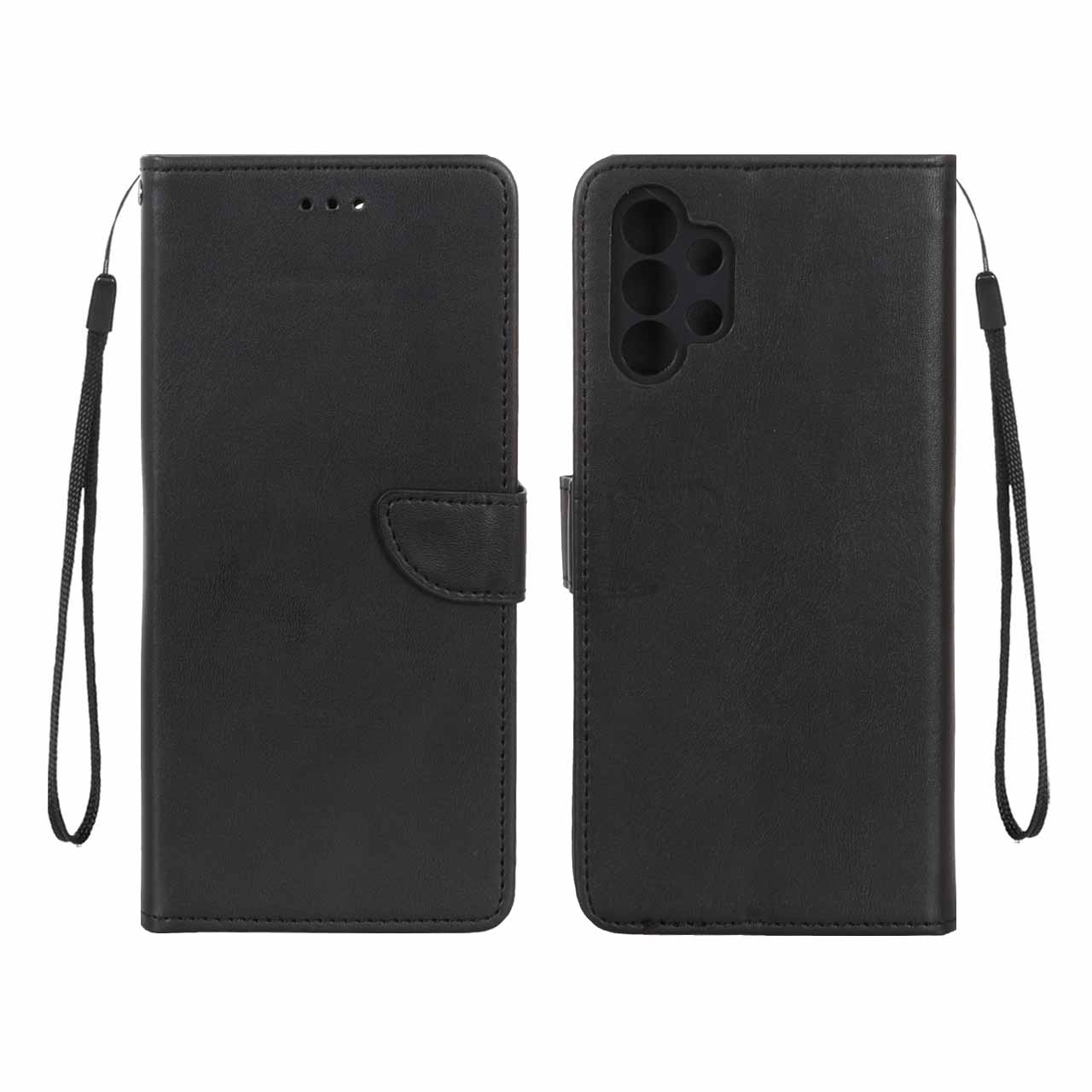 کیف چرمی مگنتی محافظ لنزدار مشکی مناسب برای سامسونگ گلکسی A13 4G