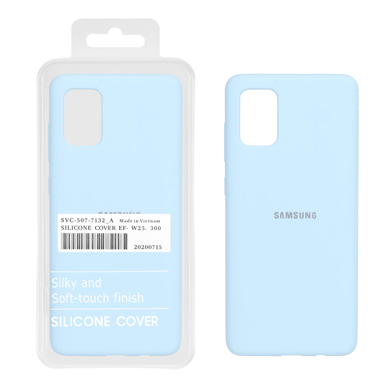 قاب سیلیکونی پاک کنی اورجینال درجه یک Samsung Galaxy A71 - آبی آسمانی (پک دار)
