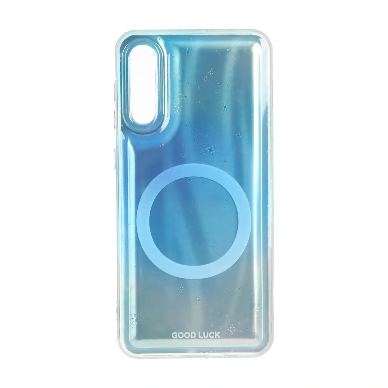 قاب Good Luck ستاره ای دور ژله ای طرح مگ سیف Samsung Galaxy A50 / A50s / A30s - سبزآبی