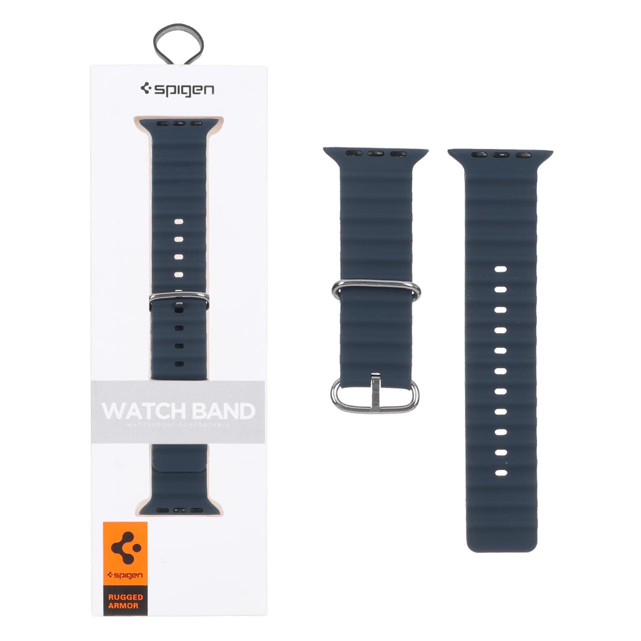 بند ساعت اسپيگن Spigen مدل Ocean Rugged Armor سرمه ای مناسب برای اپل واچ سایز 42/44/45/46/49 میلی متری