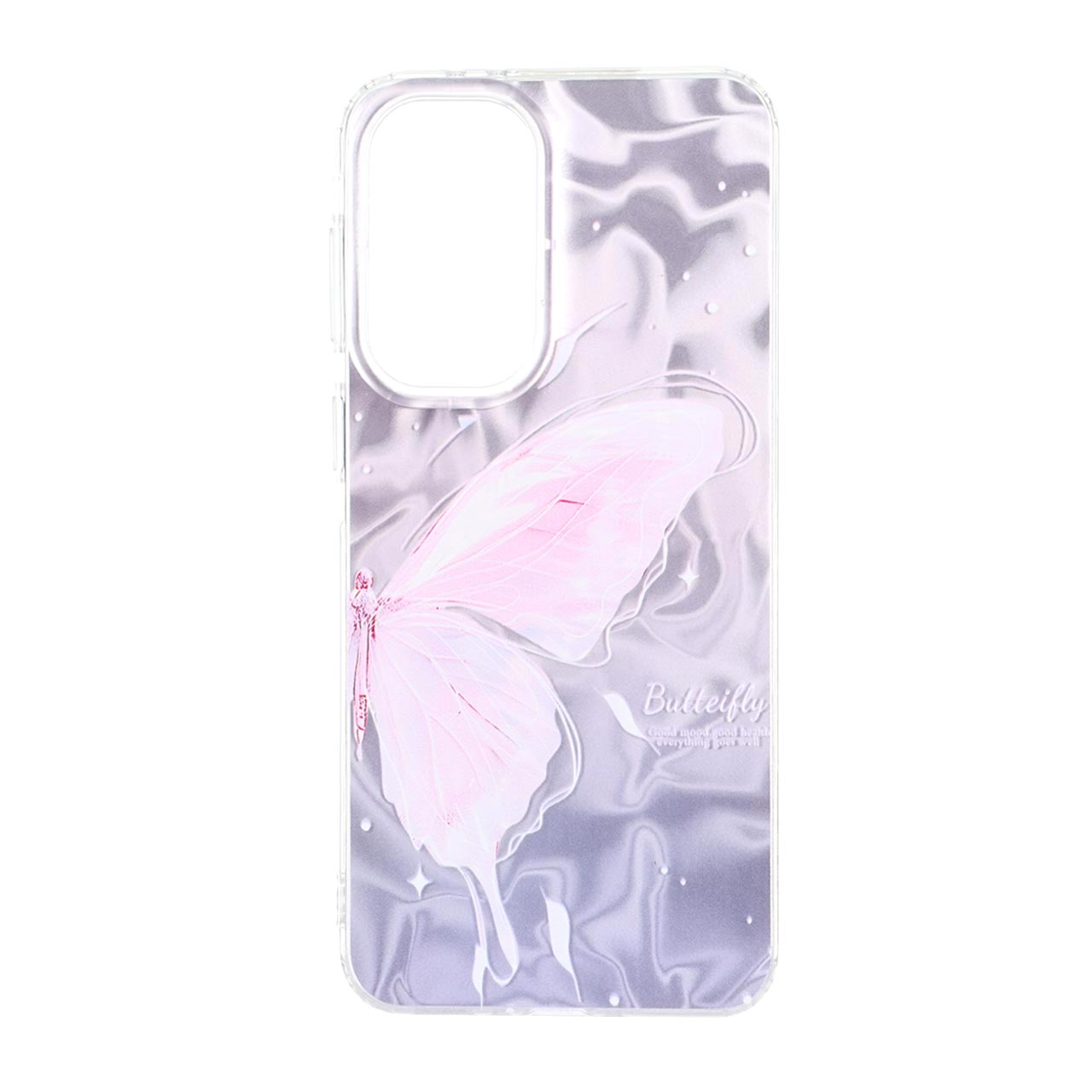 قاب طرح پروانه Silver Cloud دور ژله ای مناسب برای سامسونگ گلکسی A37