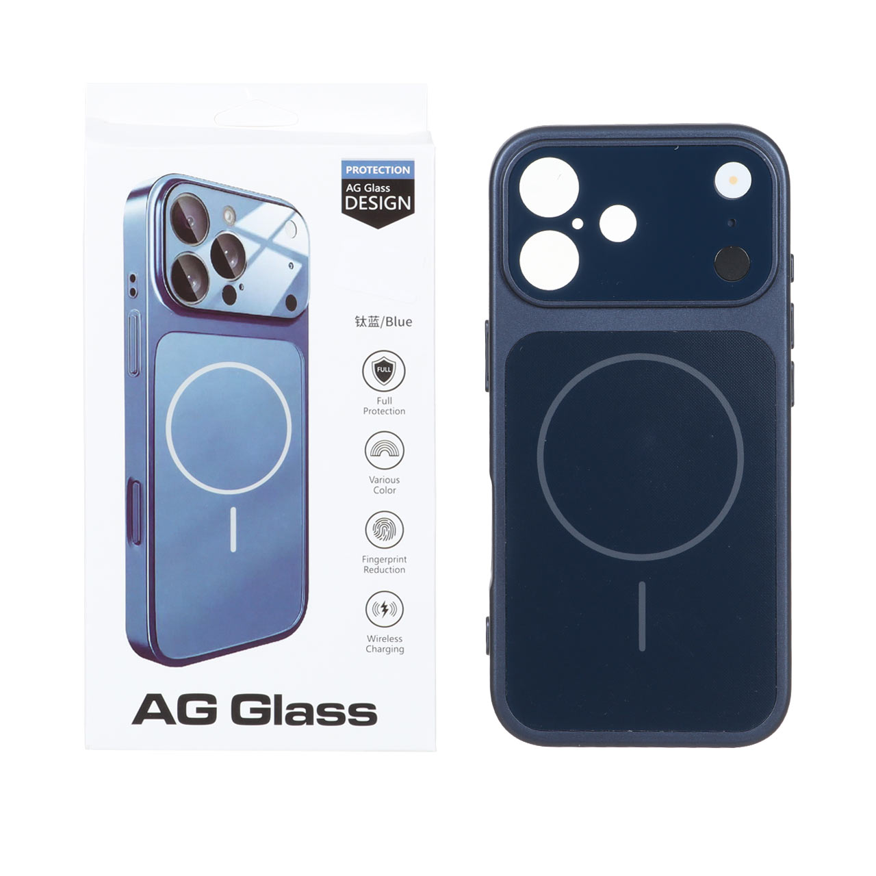 قاب AG Glass محافظ لنز برجسته شیشه ای مگ سیف مناسب برای آیفون 17
