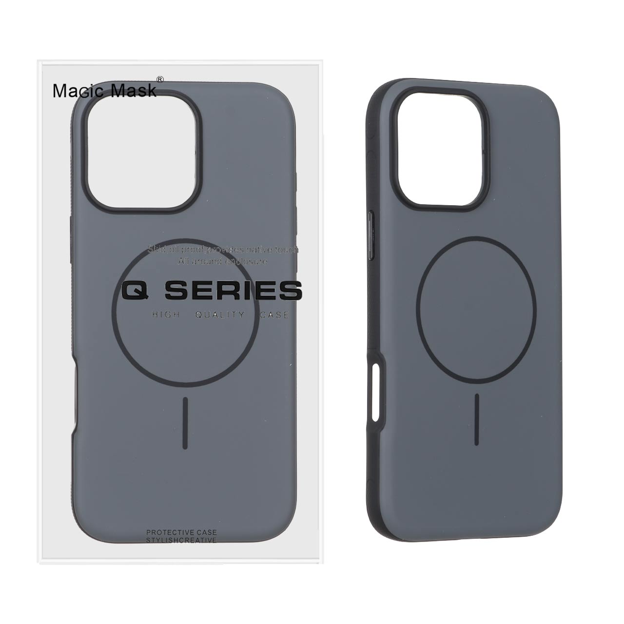 قاب Defender Shield پشت سخت Magsafe Q Series مناسب برای آیفون ۱۶ پرو مکس مشکی