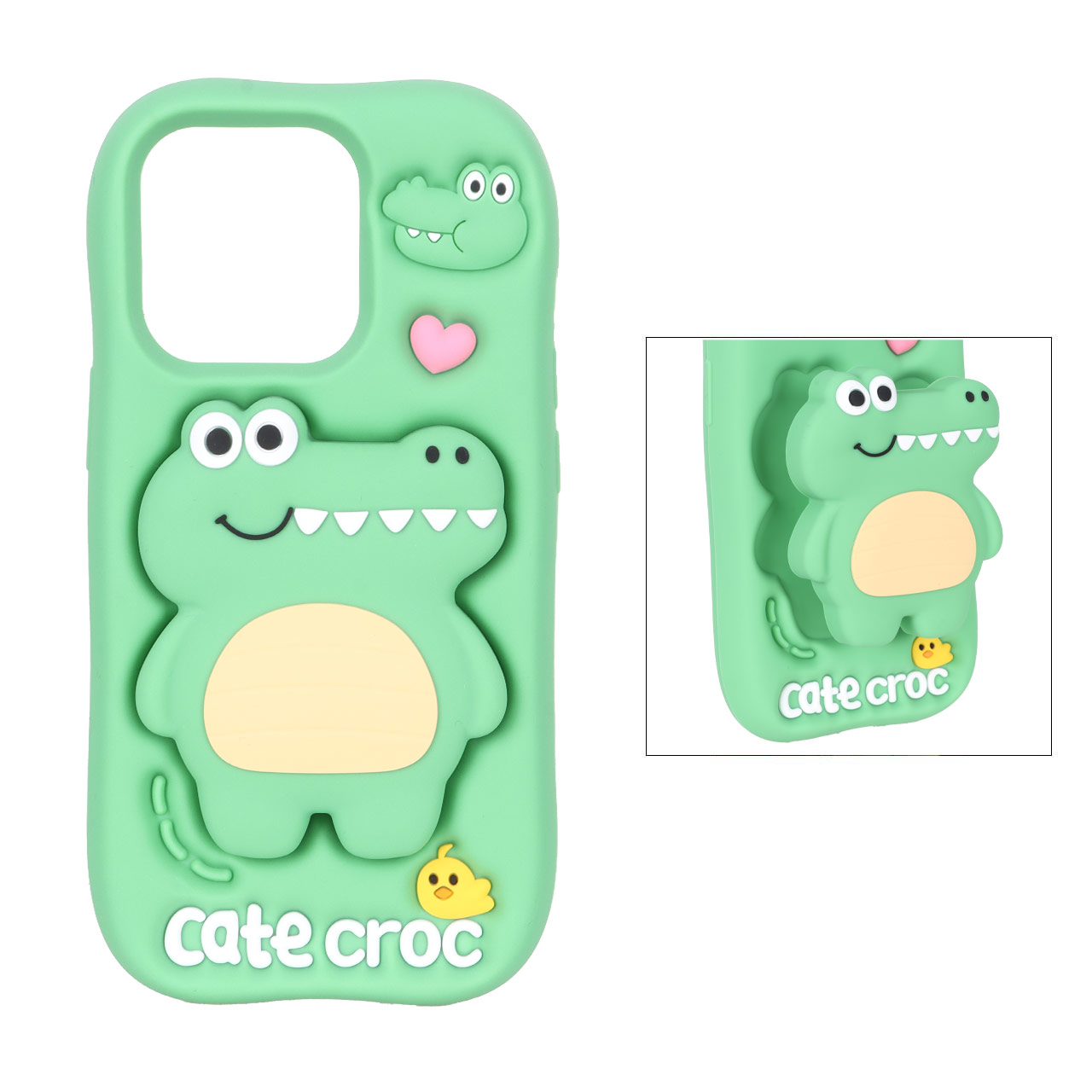 قاب طرح Cate Croc استند شو مناسب برای آیفون ۱۵ پرو، ۱۴ پرو و ۱۳ پرو