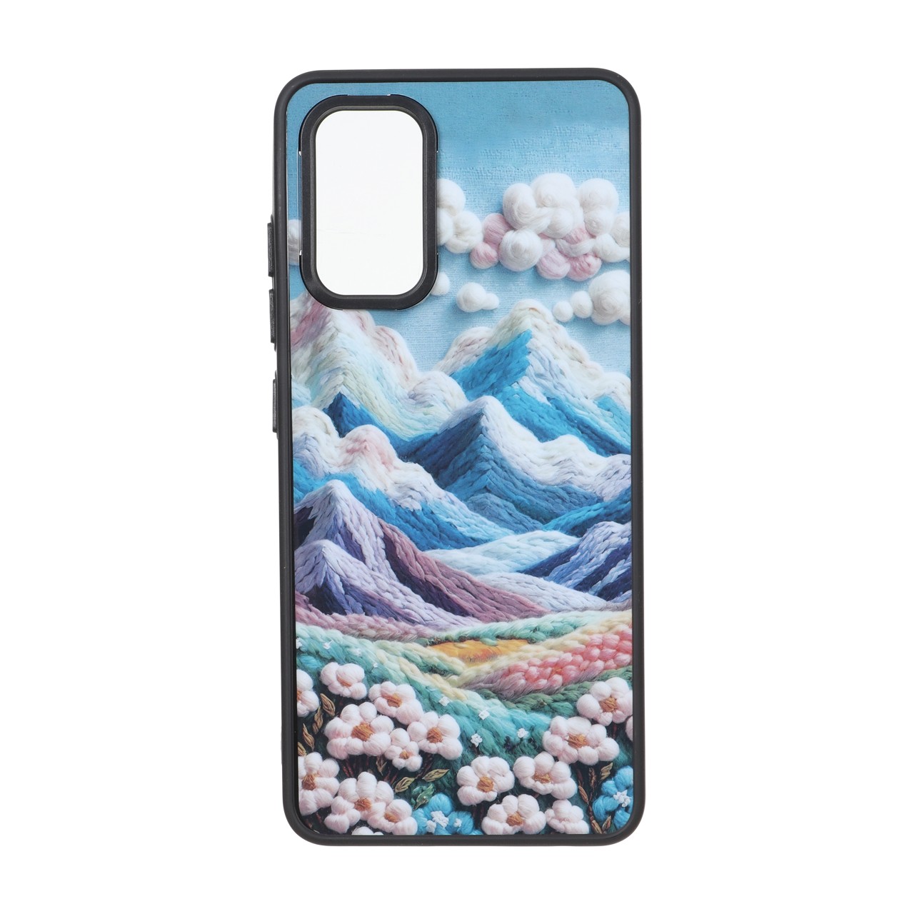 قاب طرح کوهستان و گل بلک لنز براق مناسب برای سامسونگ گلکسی A32 4G