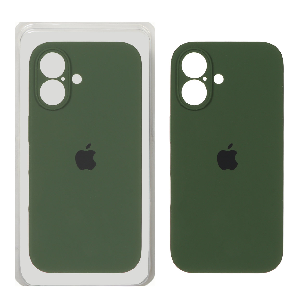 قاب سیلیکونی اورجینال محافظ لنزدار Apple iPhone 17 سبز تیره