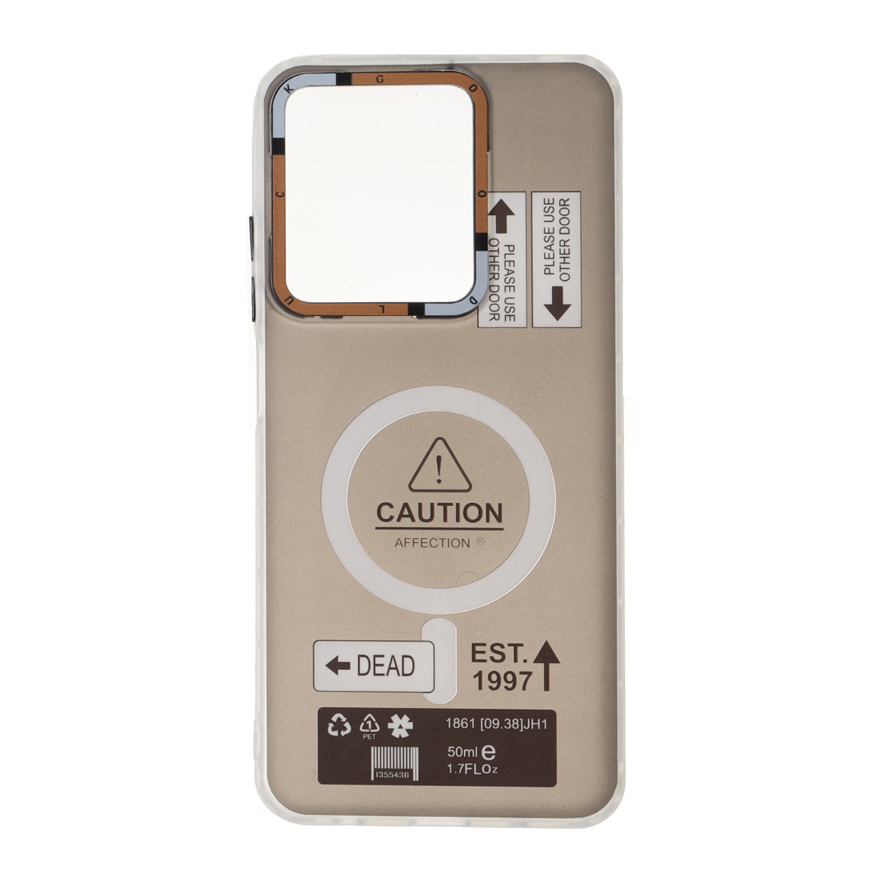 قاب طرح Caution دور مات مگ سیف مناسب برای شیائومی ردمی A5 و پوکو C71