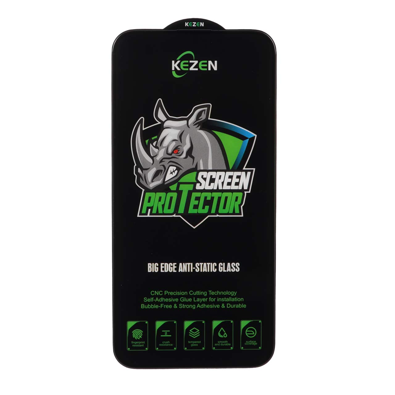 محافظ صفحه نمایش شیشه ای تمام صفحه Kezen مدل Anti Static Big Edge مناسب برای آیفون ۱۵ پرو مکس