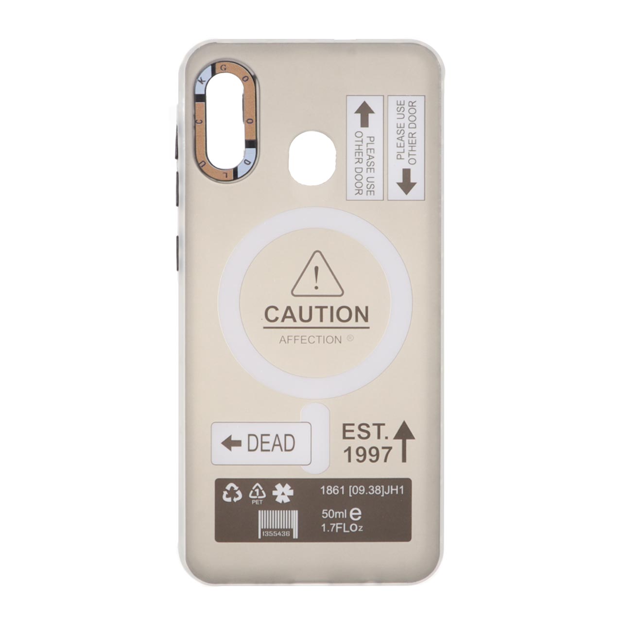قاب طرح Caution دور مات مگ سیف مناسب برای سامسونگ گلکسی A30 و A20