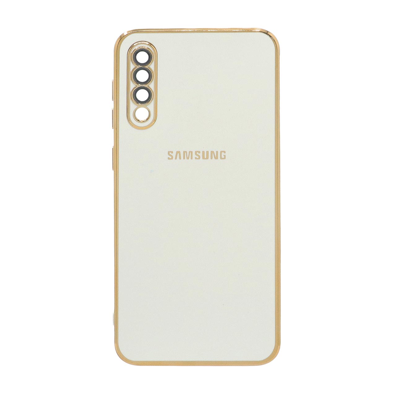 قاب محافظ لنز گلس دار طرح My Case (سفید طلایی) مناسب برای سامسونگ گلکسی A30s / A50 / A50s